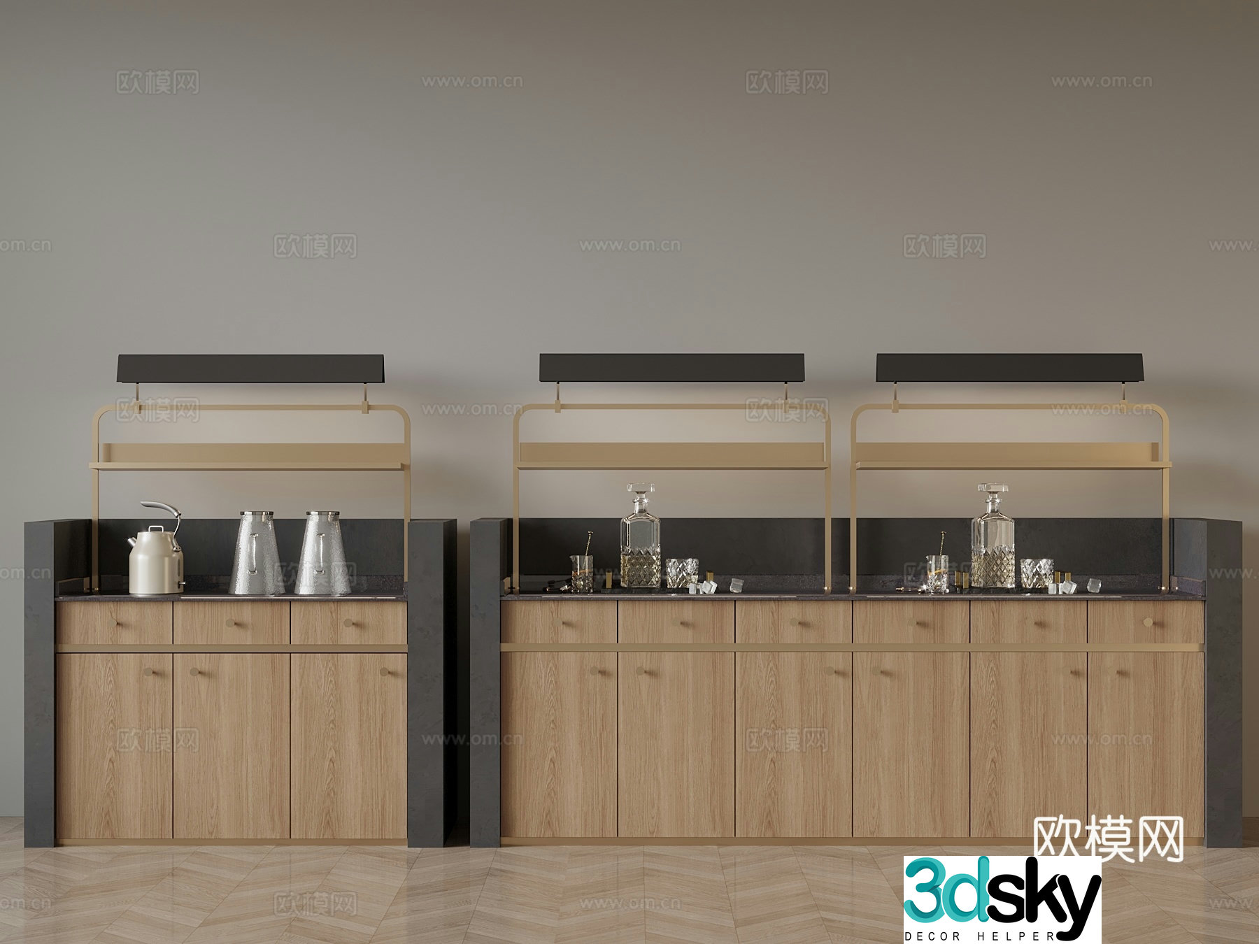 Modern dining cabinet disinfection cabinet tea cabinet 3d model