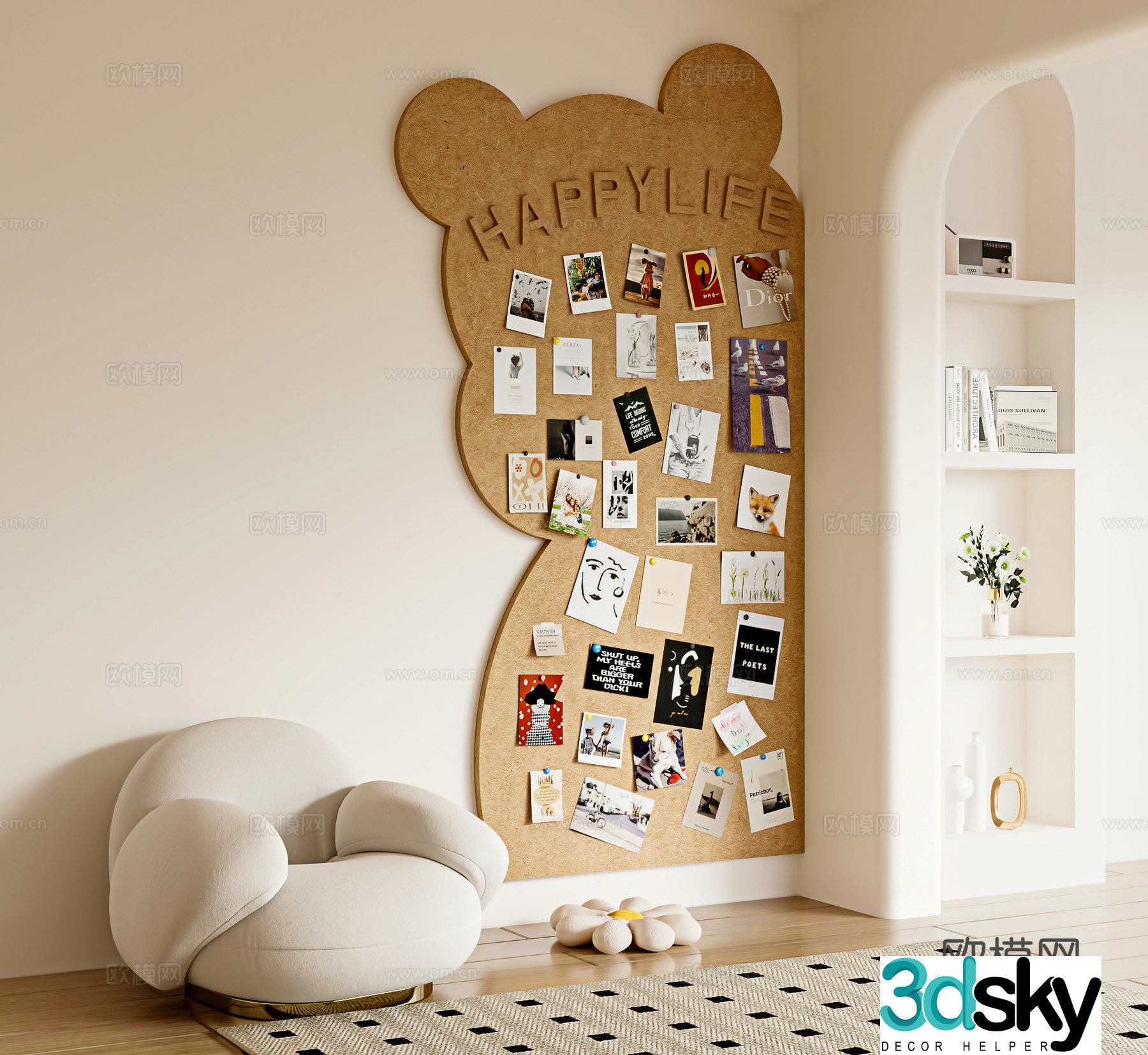 Photo wall Sticky wall Message wall 3d model 3d model