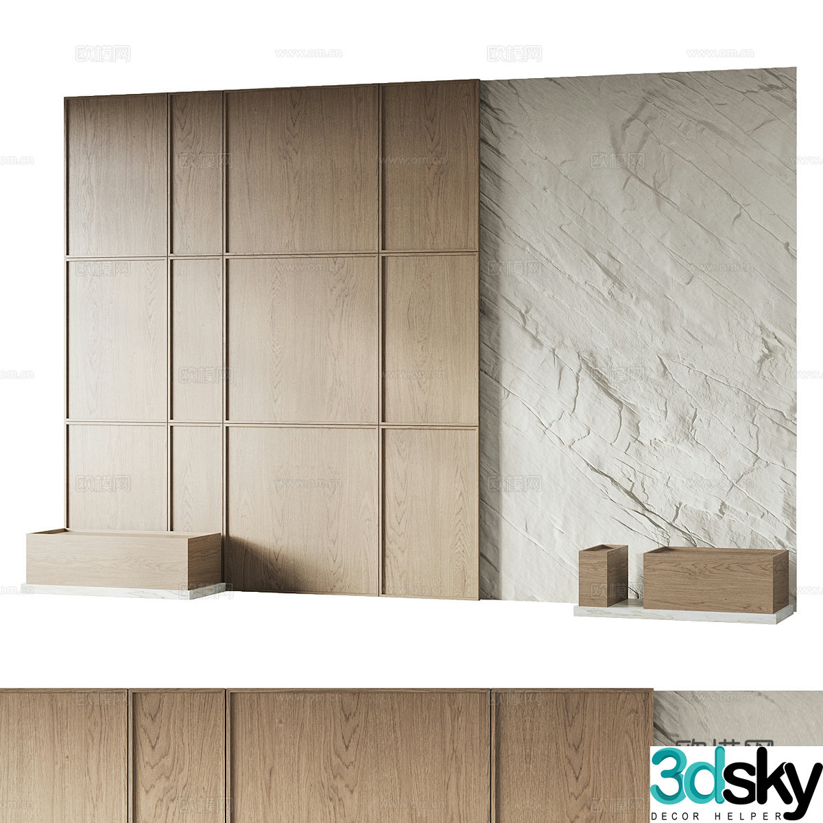 Bedside background wall 3d model