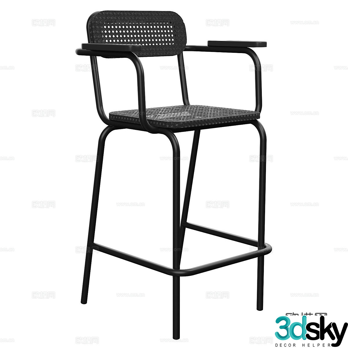 Modern minimalist bar chair chair chair simple chair bar stool bar chair 3d model