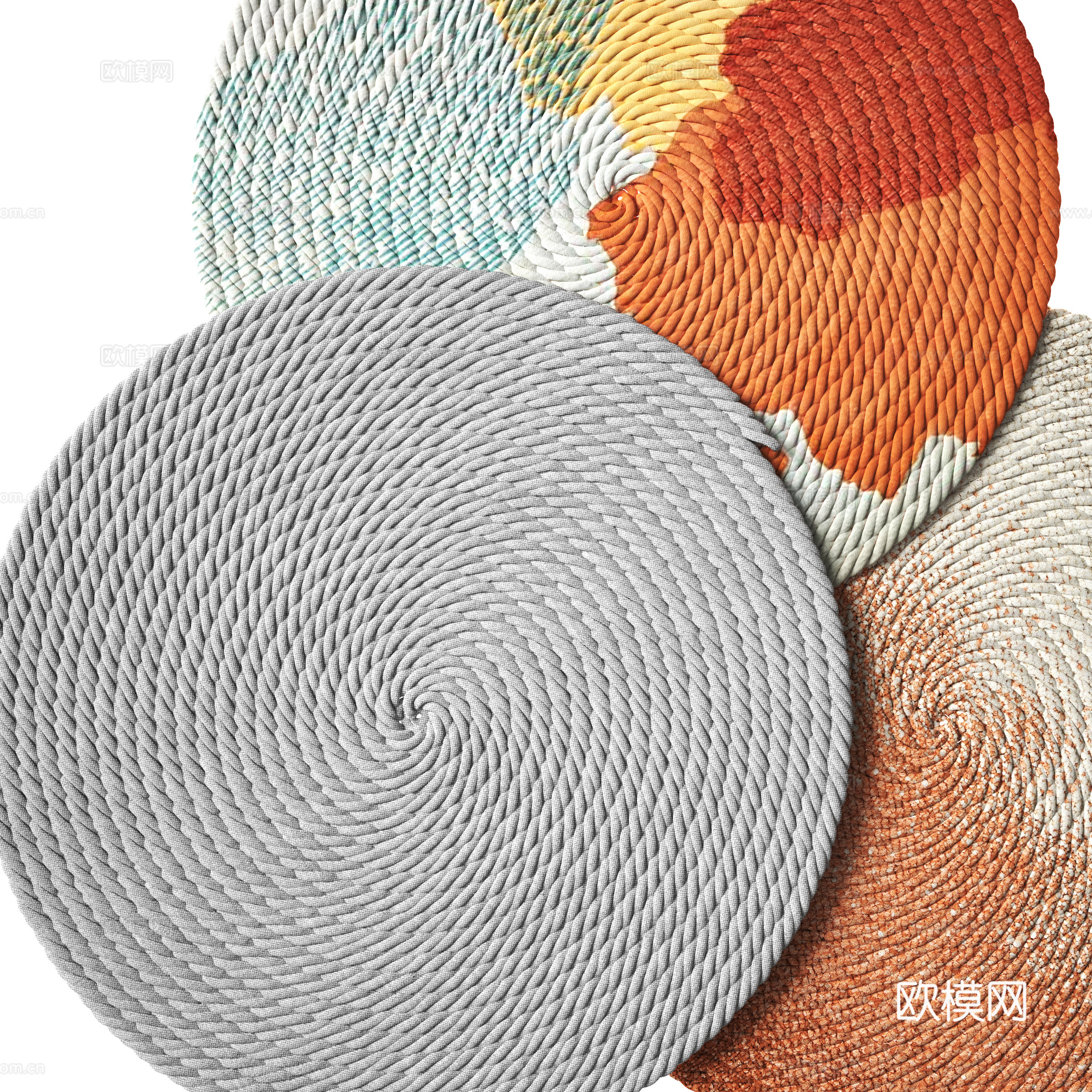 Modern round carpet 3d model