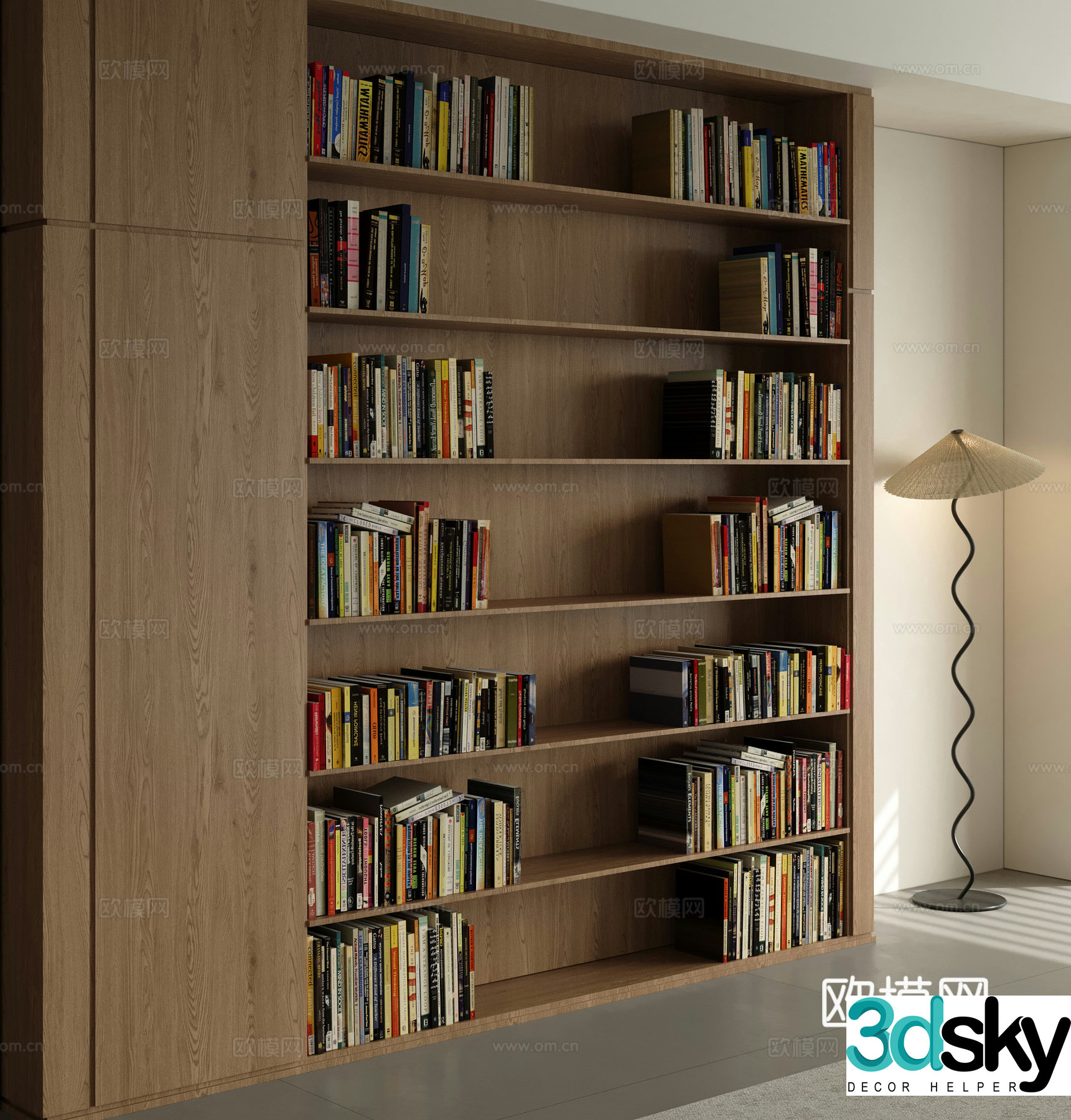 3D model of medieval style bookcase