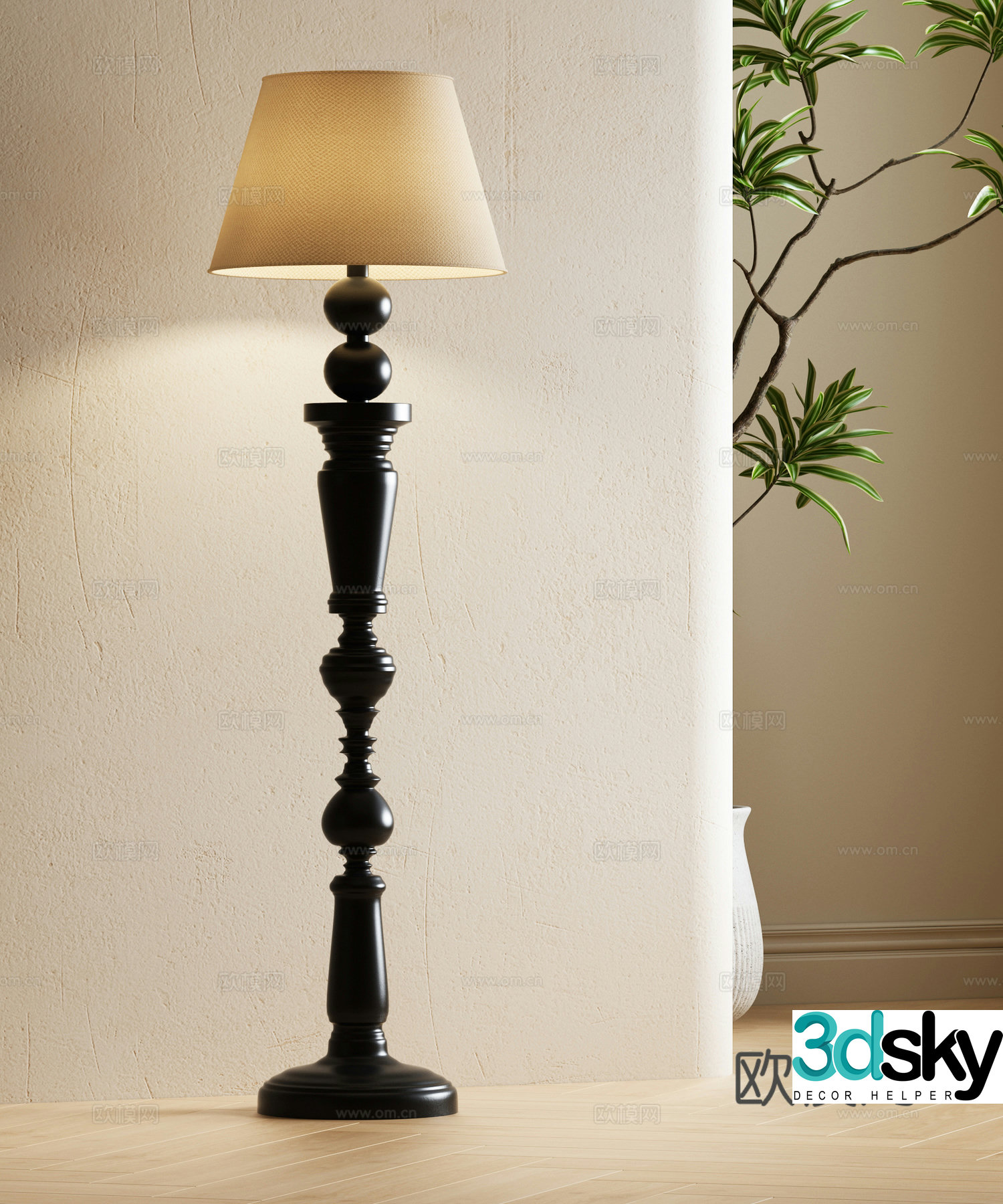 French floor lamp 3d model