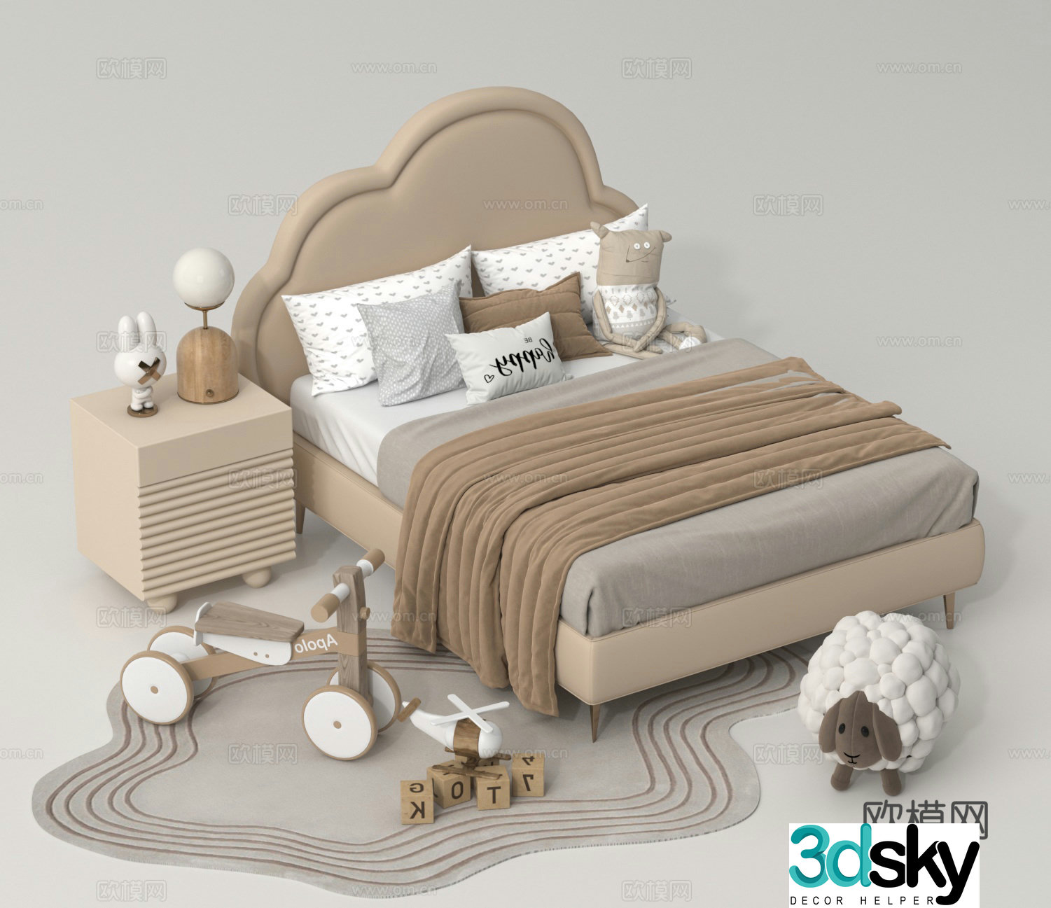 Children’s bed Double children’s bed 3d model