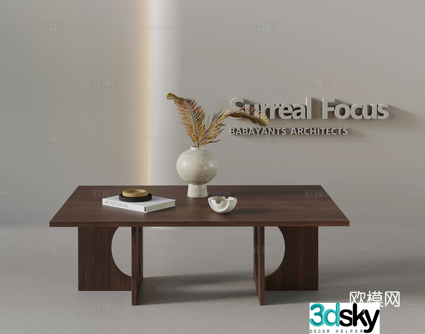 3D model of the silence medieval style coffee table