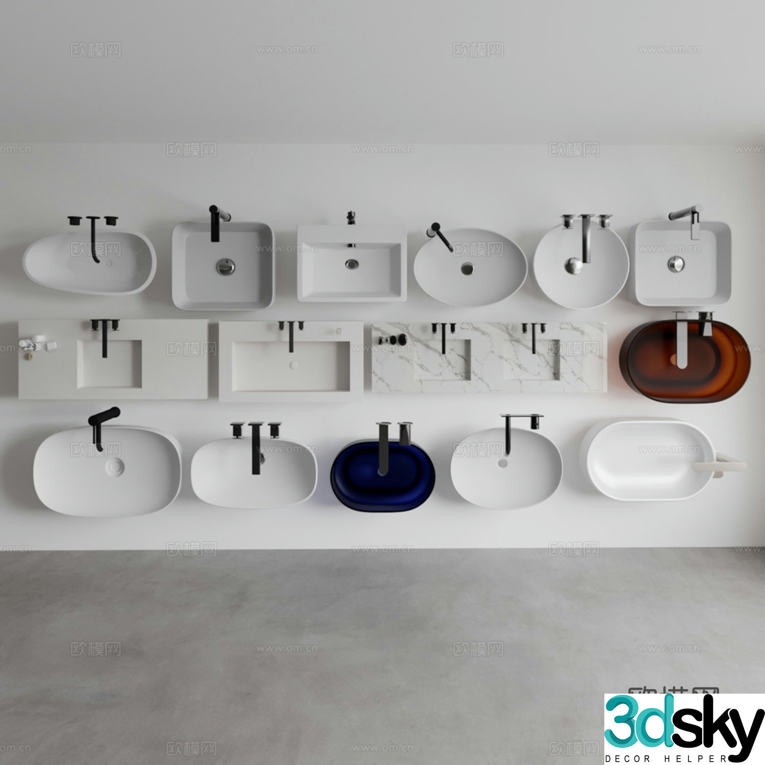 Wash basin bridle combination 3D model