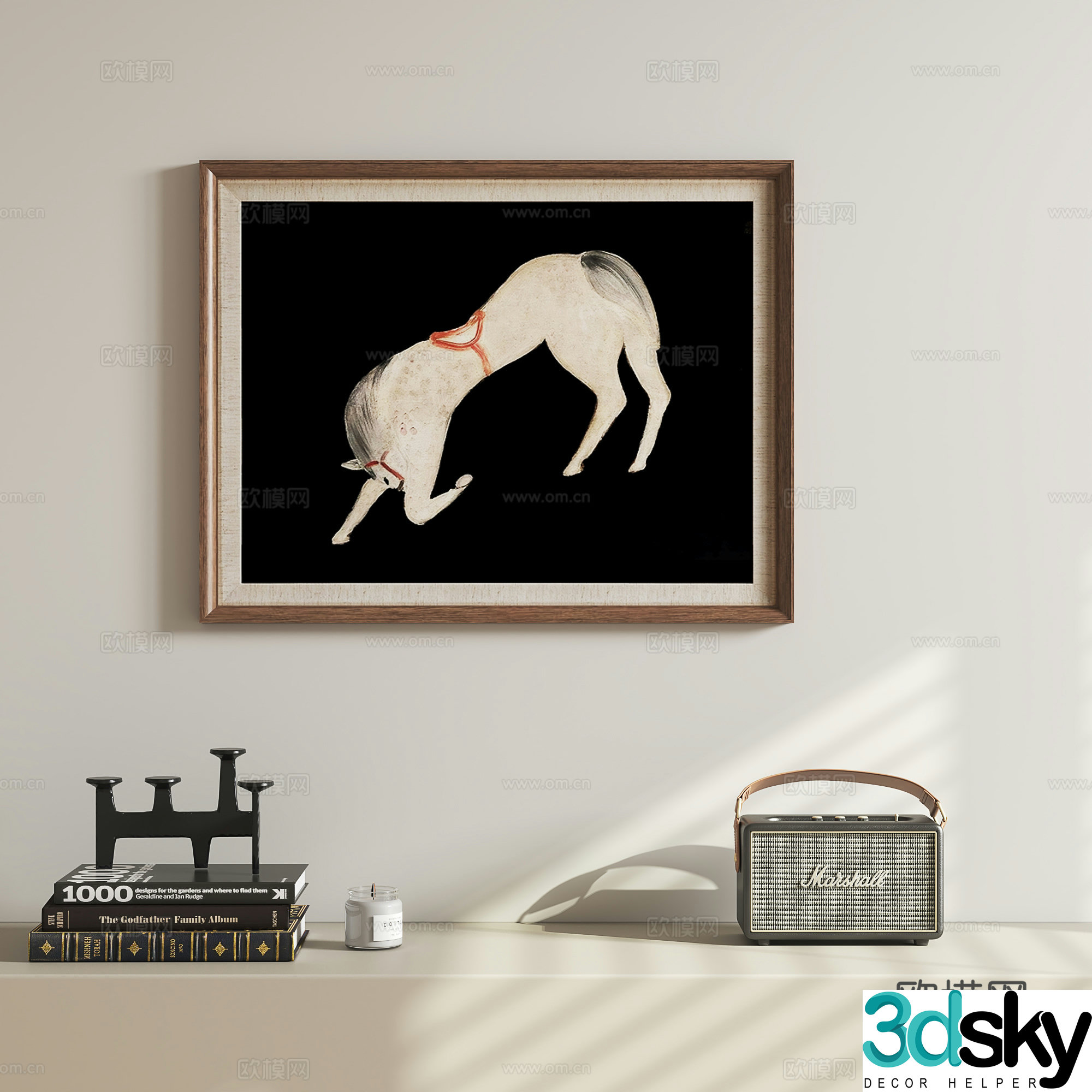 New Chinese style horse hanging painting 3D model