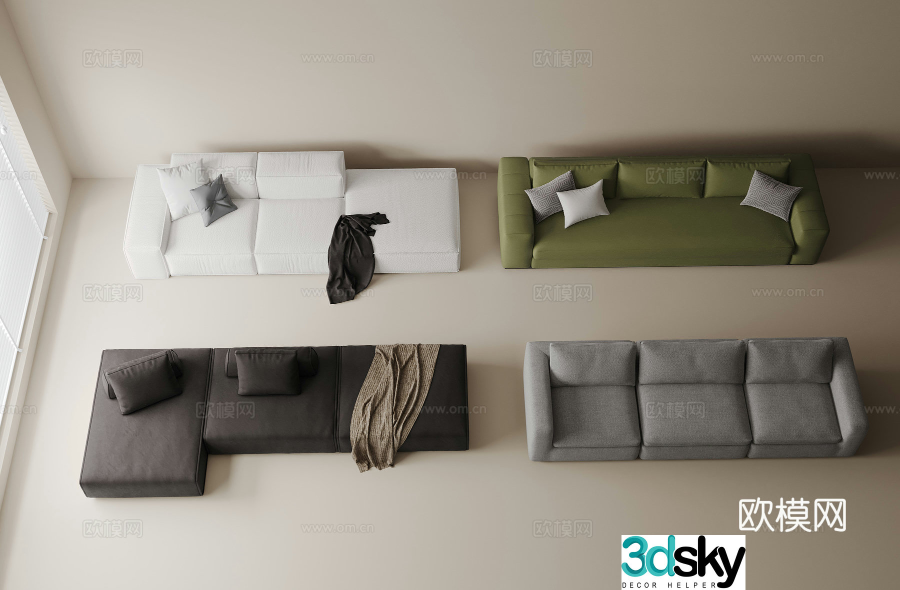 Modern sofa combination 3d model