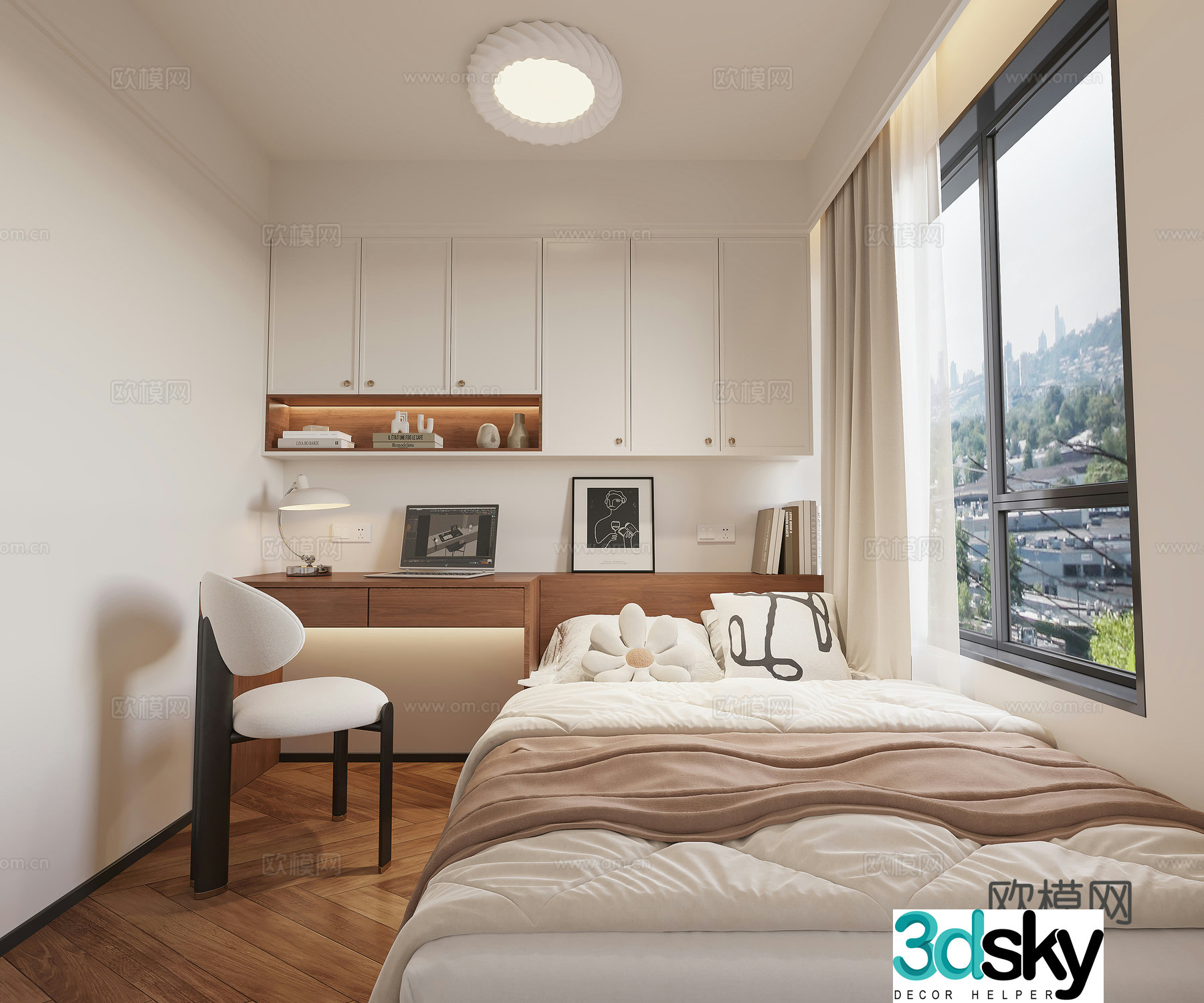Middle style tatami bedroom 3d model