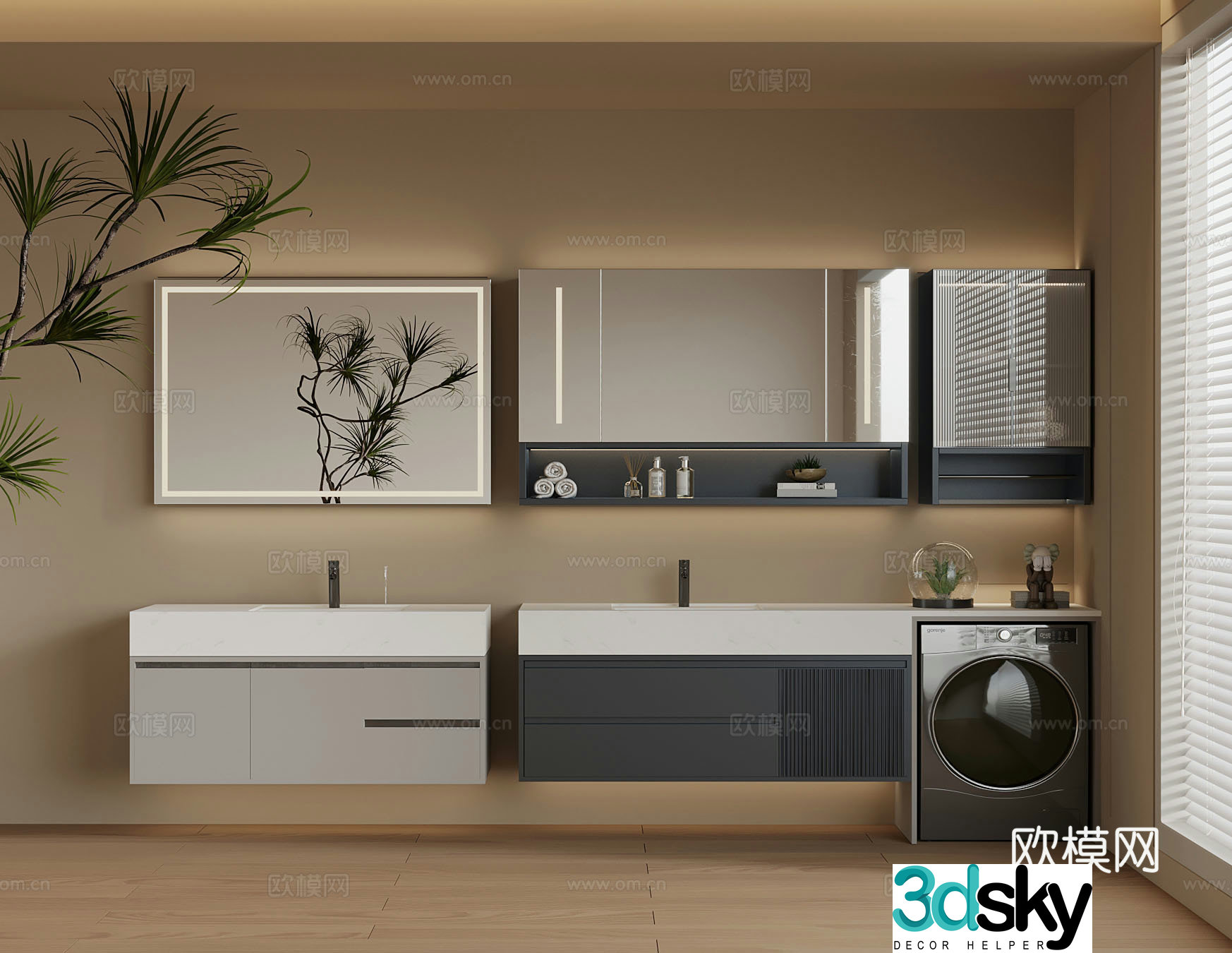 Modern bathroom cabinet 3d model
