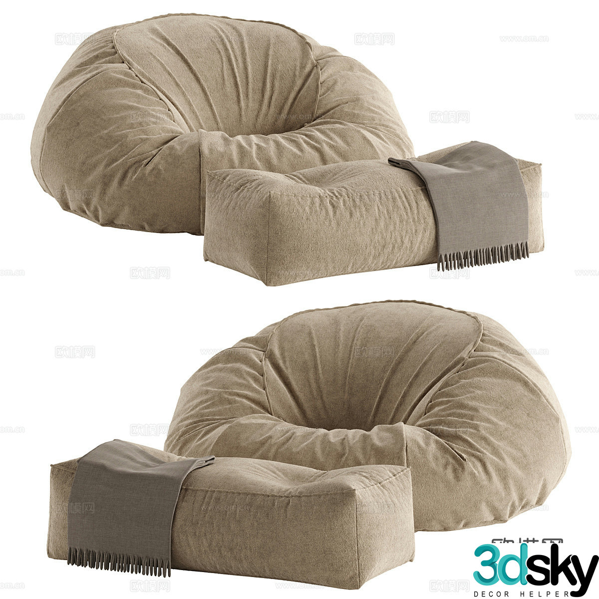 Modern Bigberthaoriginal lazy sofa 3d model