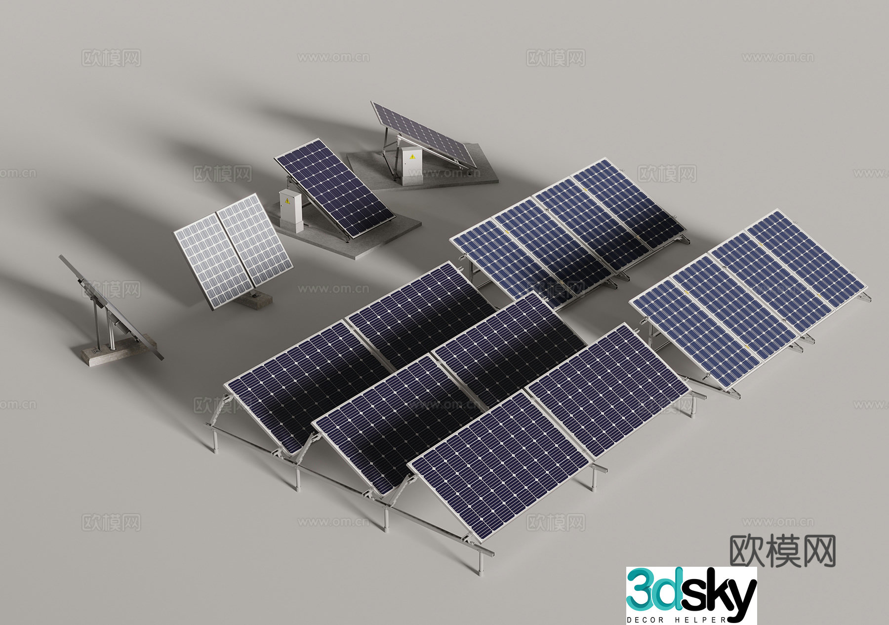 Modern solar panel 3d model