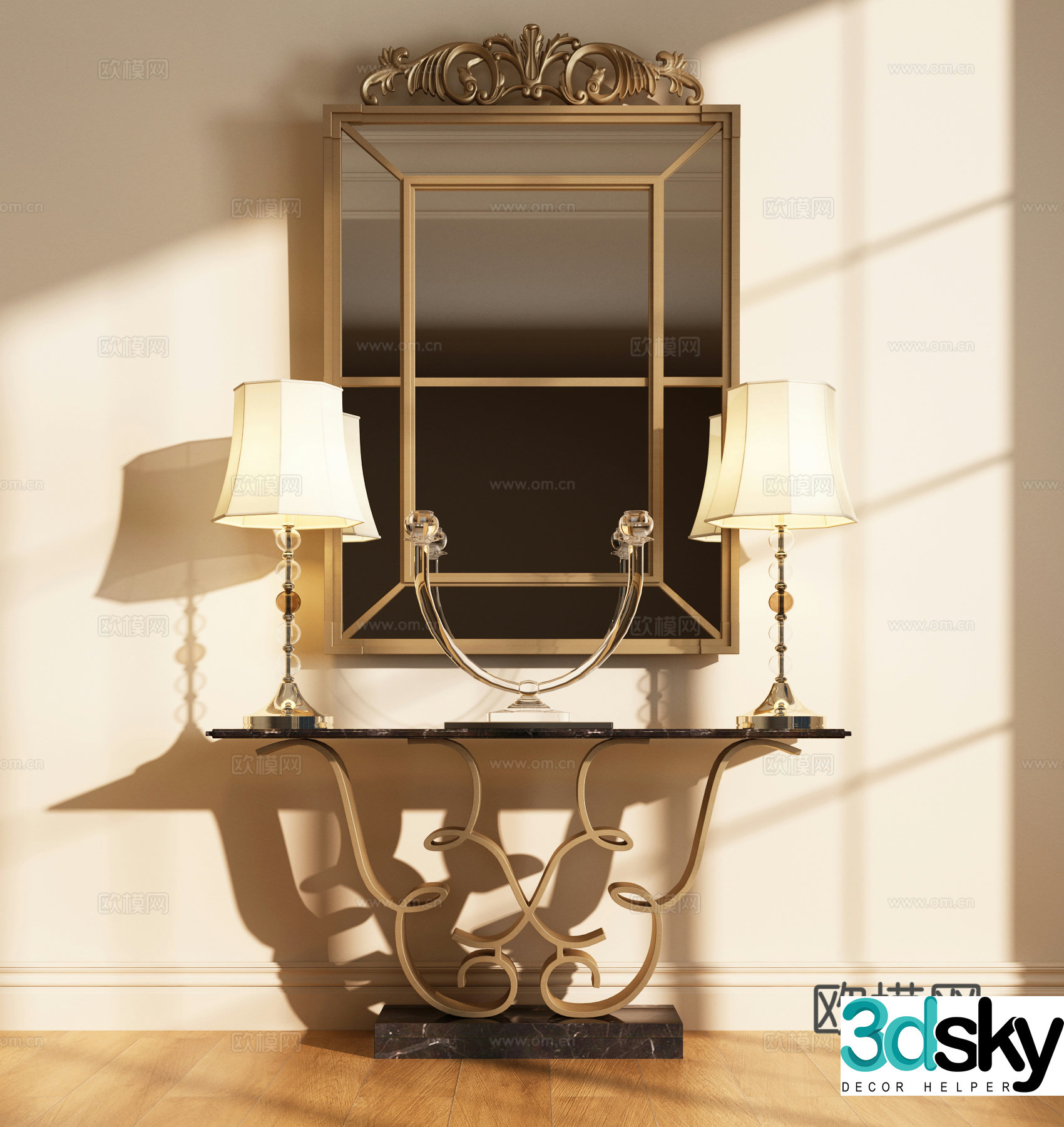 Modern French entrance cabinet 3D model