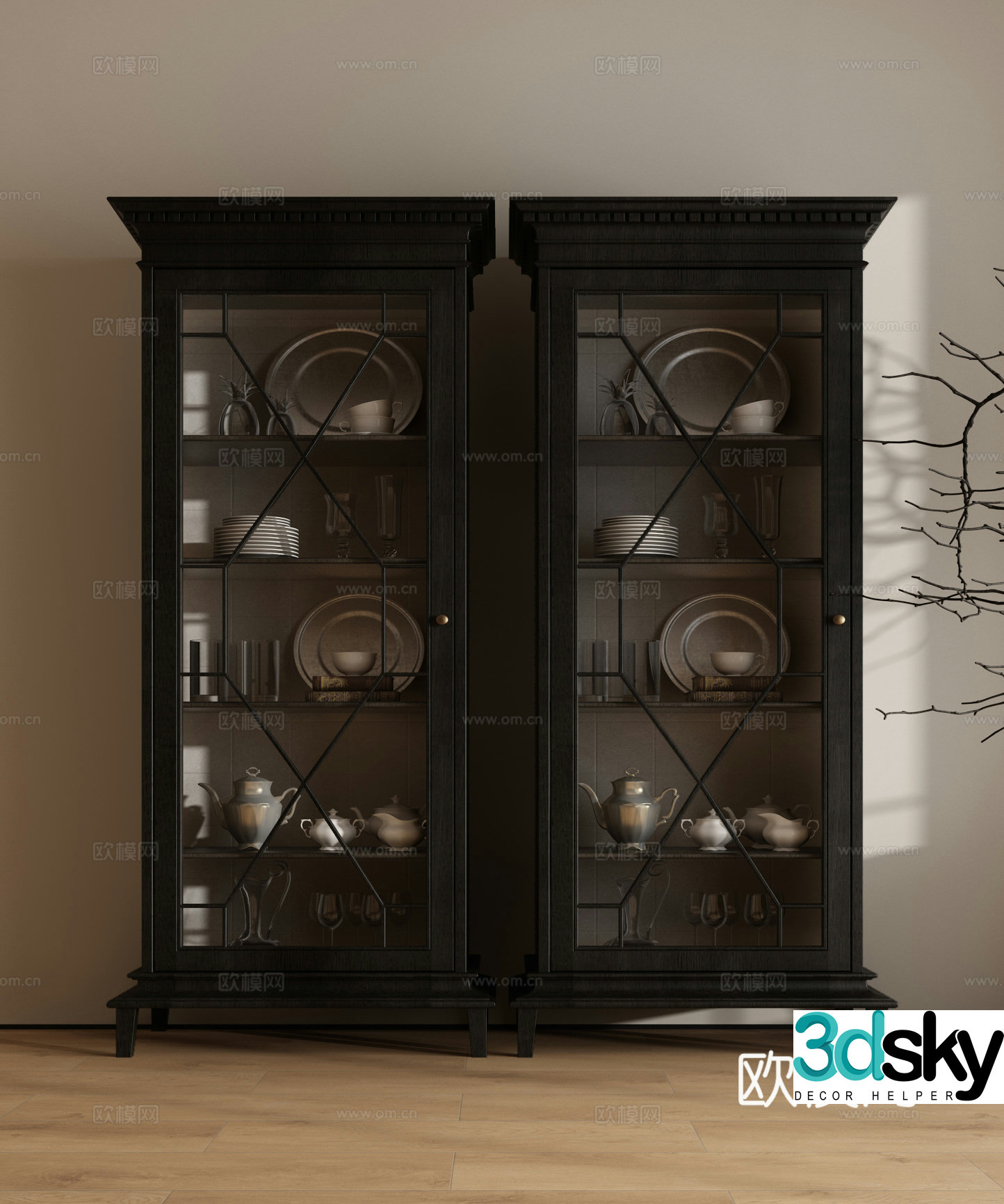 Modern American wine cabinet 3D model