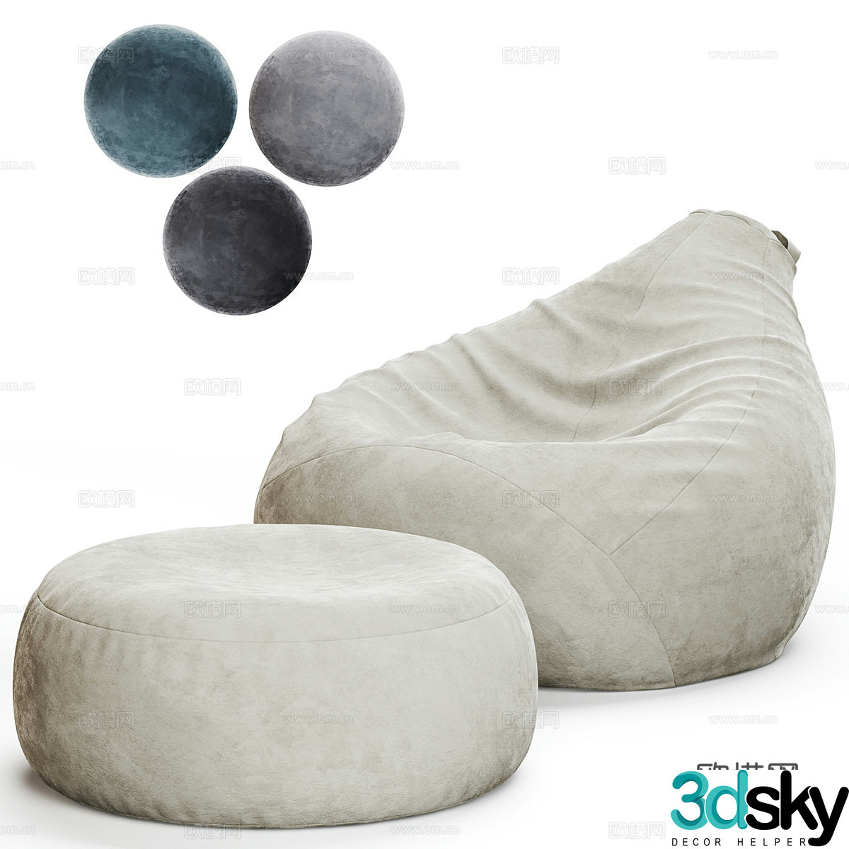 New Chinese Loft Bag Casual Sofa 3D Model