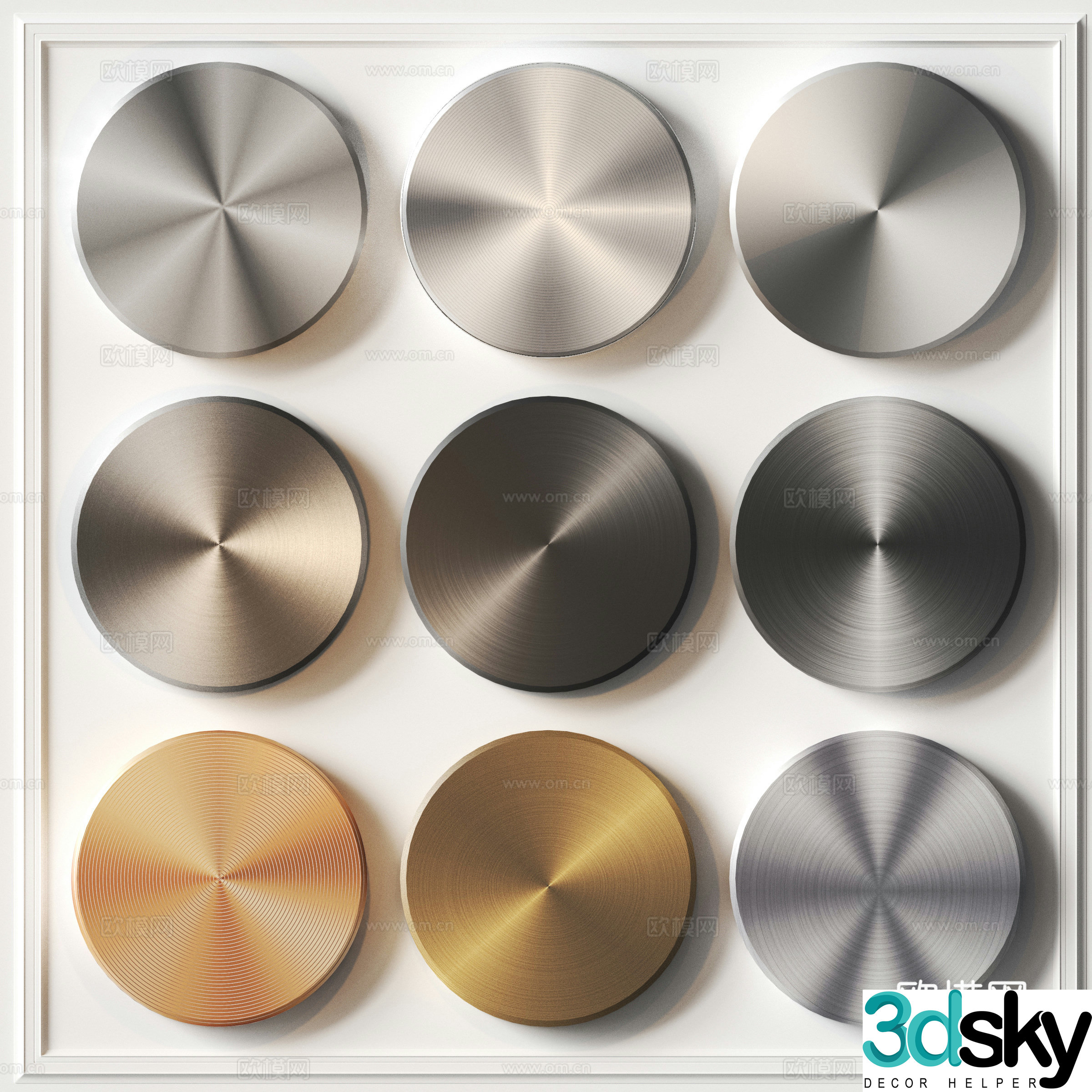 Modern metal brushed stainless steel 3d model