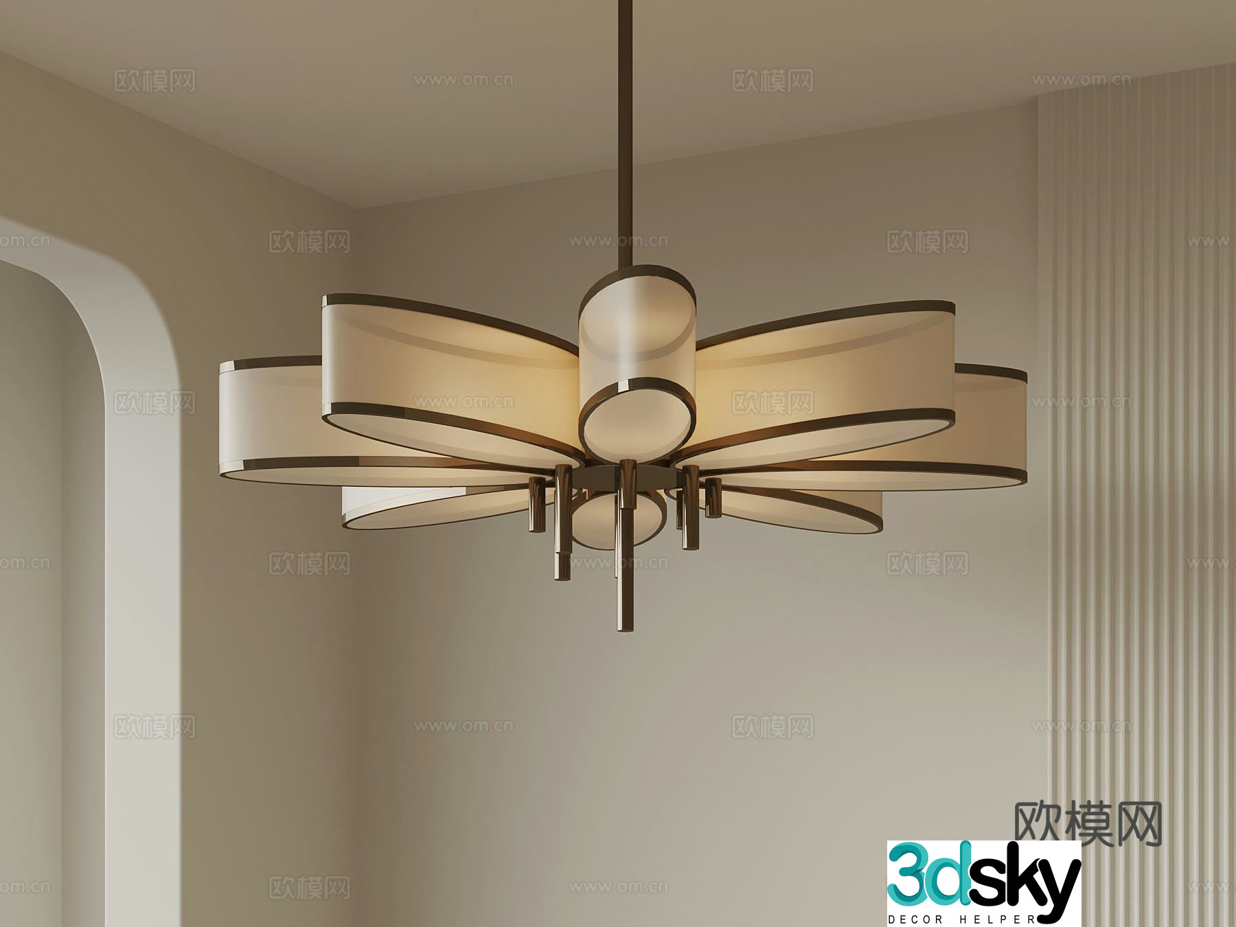 New Chinese chandelier Art chandelier 3d model