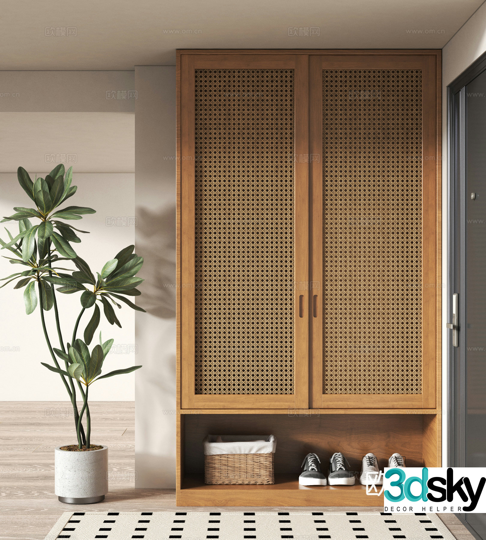 Wasabi wind shoe cabinet 3d model
