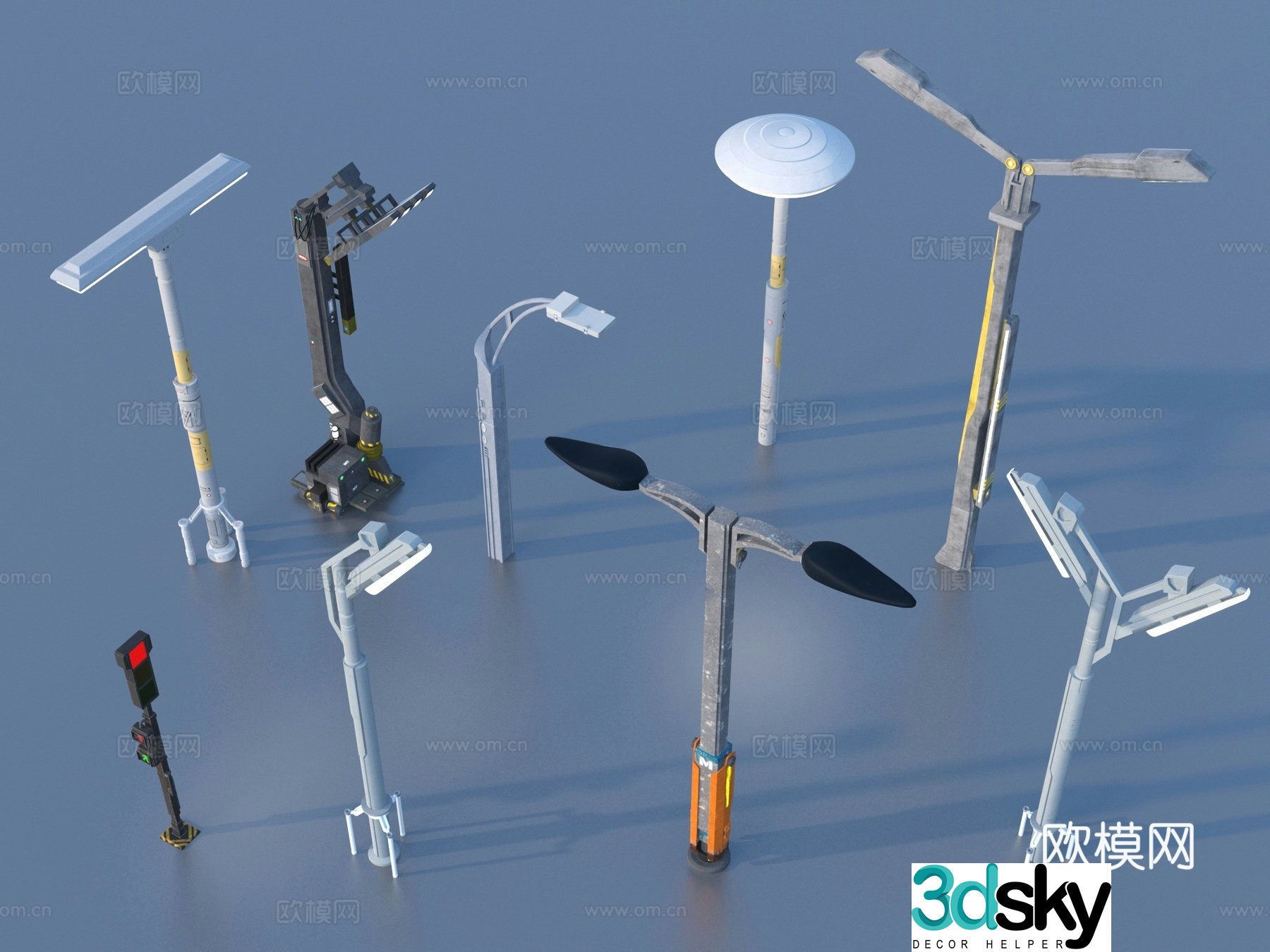 Street lights Outdoor lights Landscape street lights 3d model