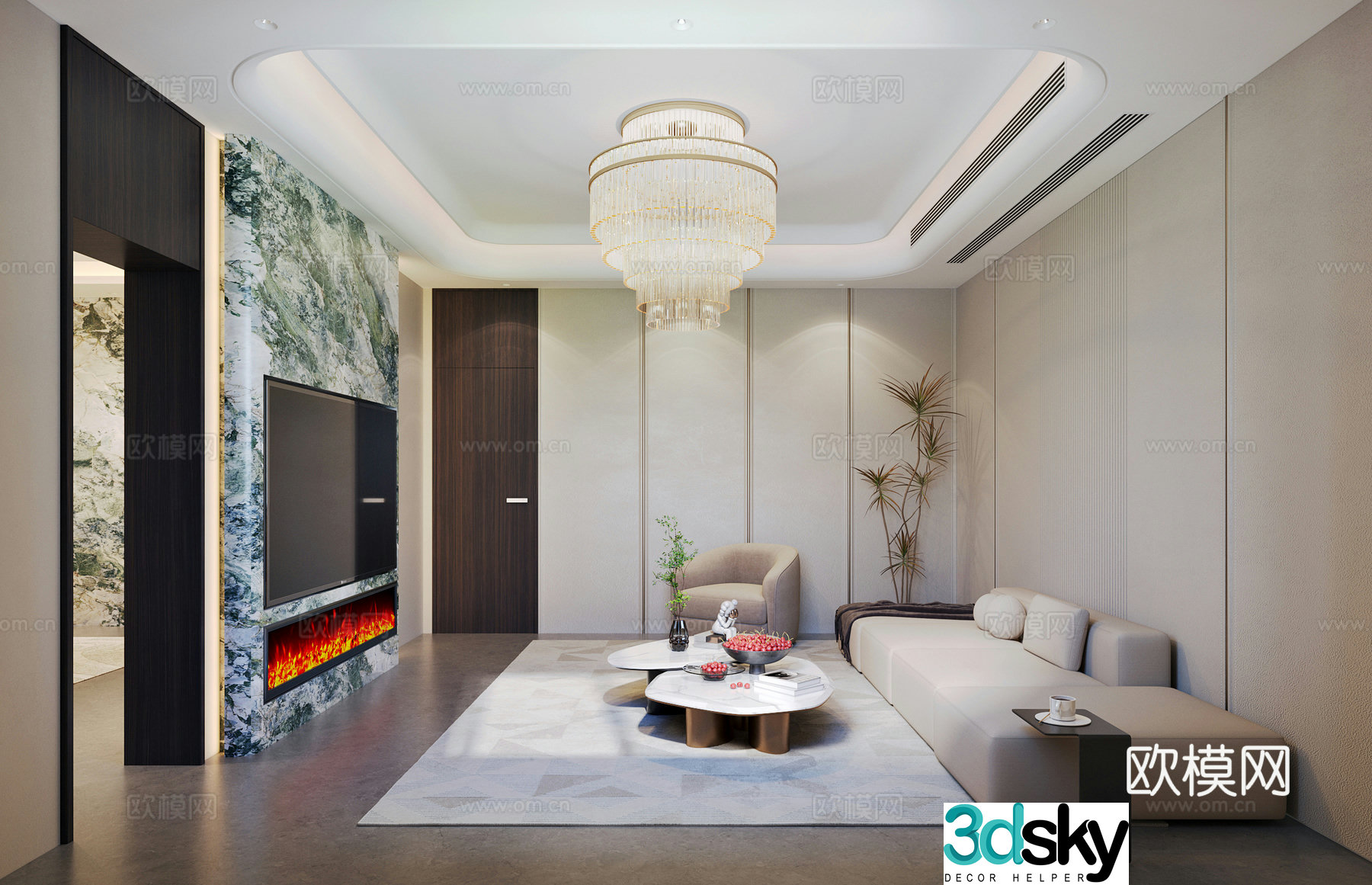 Modern living room 3d model