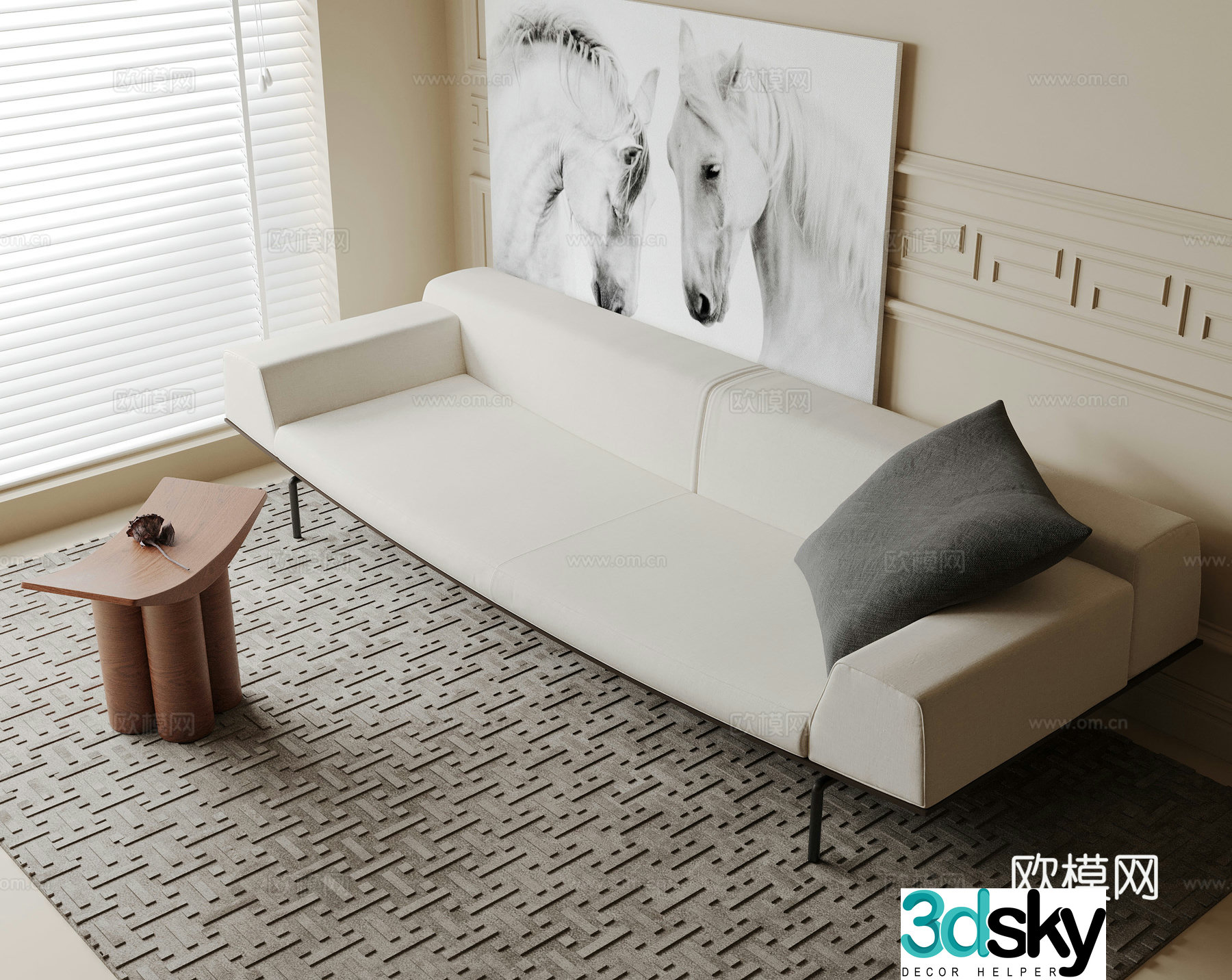 Modern double couch 3d model