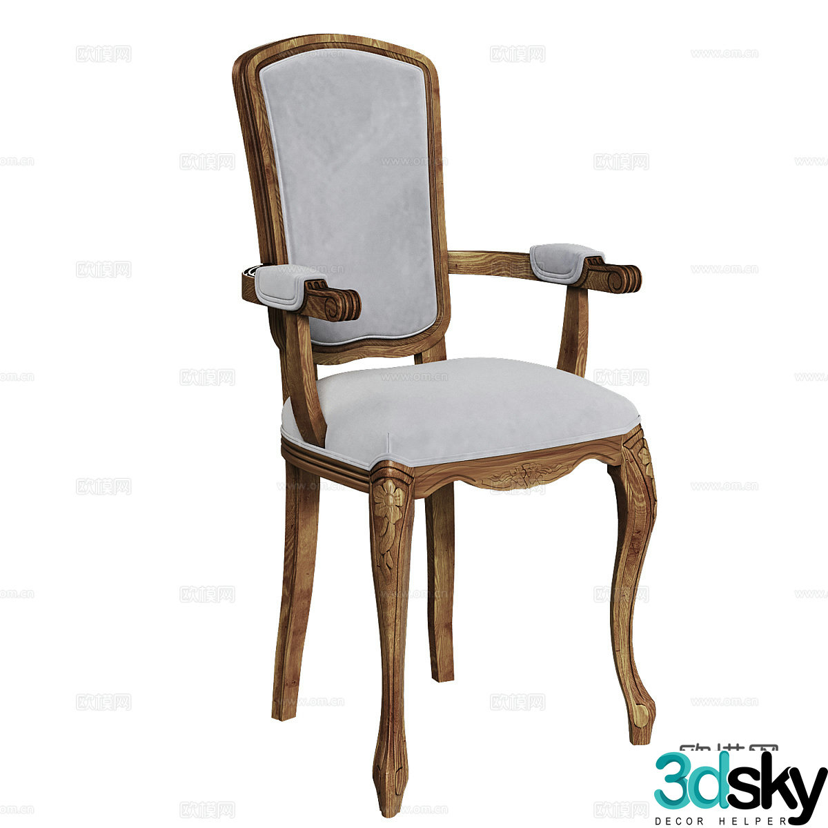 American simple single chair chair simple chair casual chair dining chair 3d model