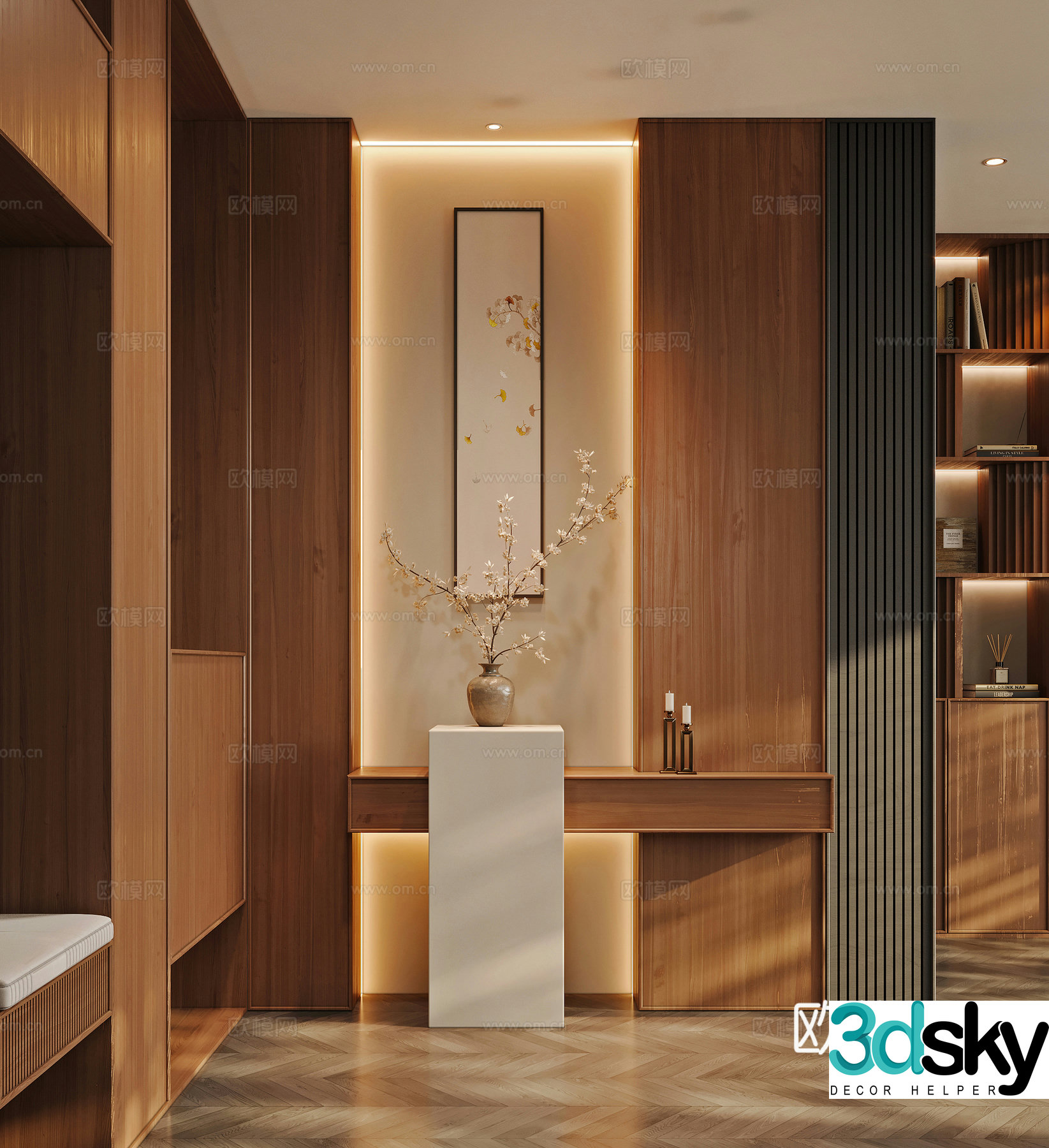 Middle-aged style entrance 3D model