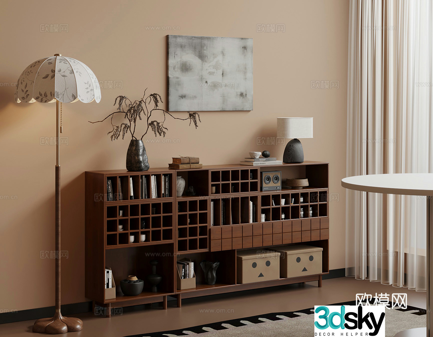Middle-aged sideboard floor lamp 3D model