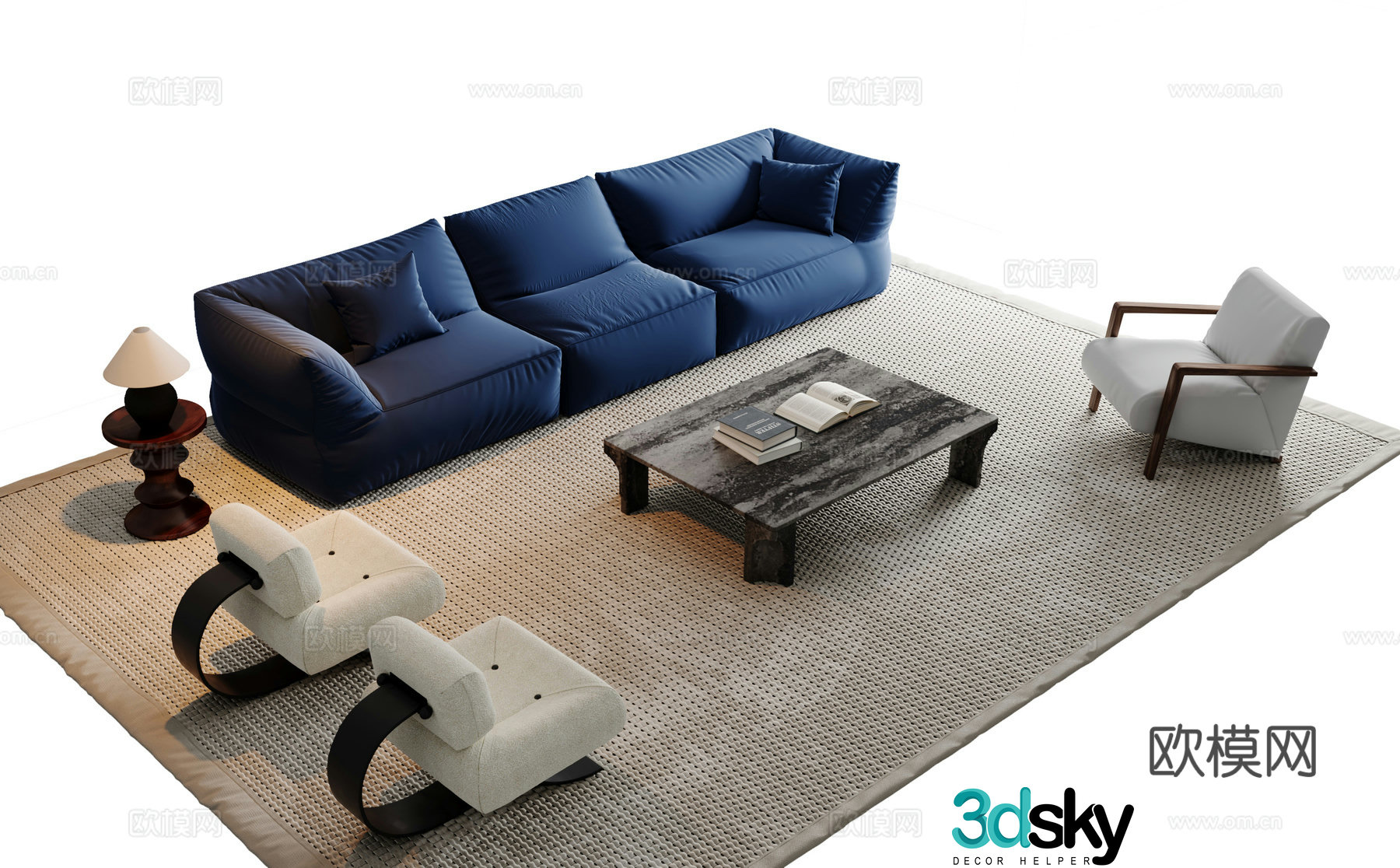 Modern sofa coffee table 3d model