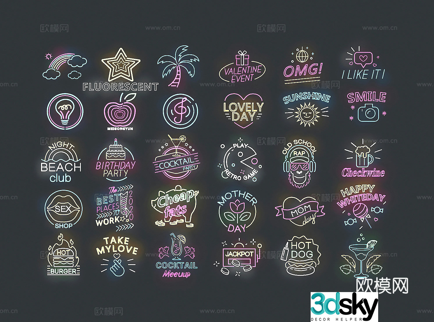 Neon light 3d model