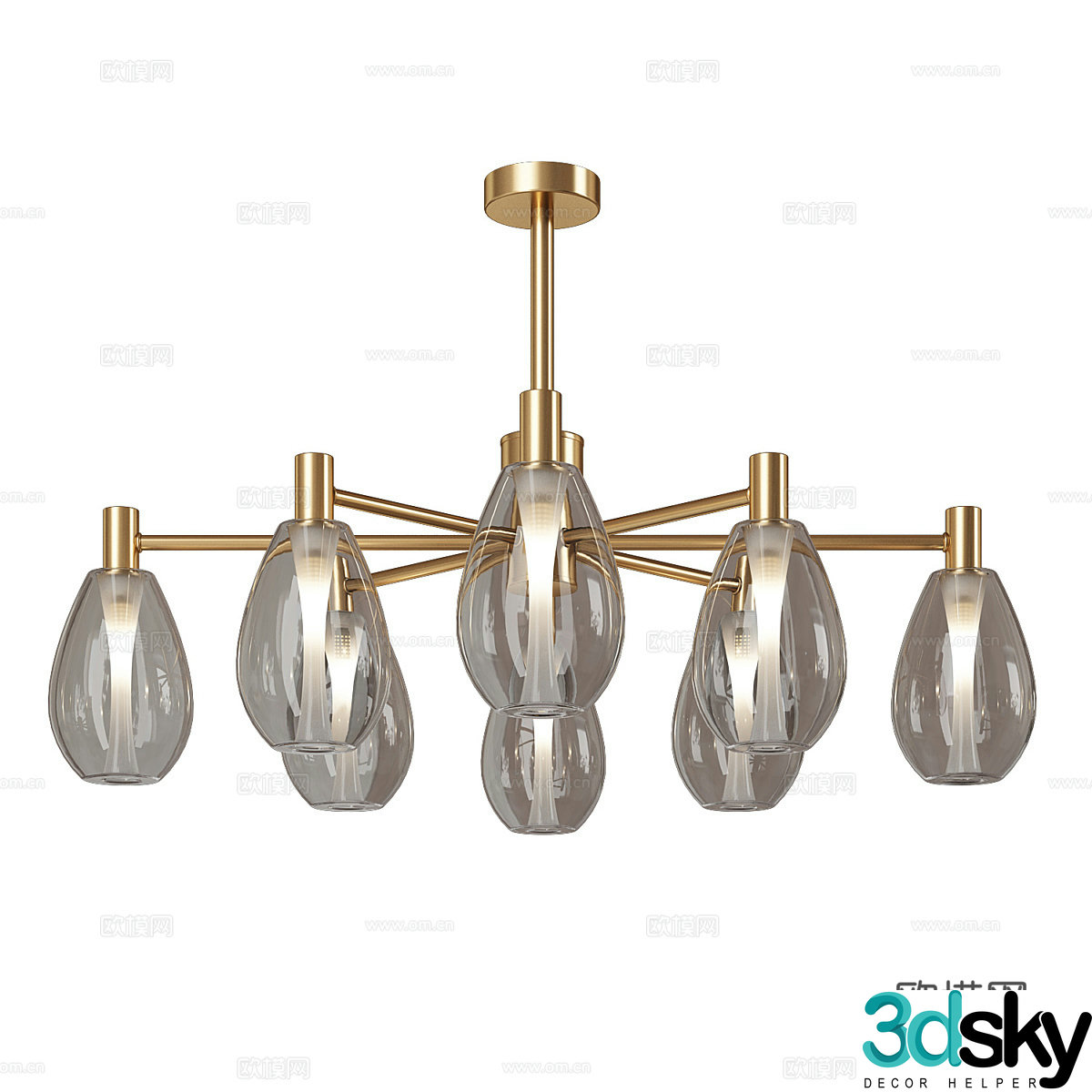 Modern simple chandeliers chandeliers simple chandeliers dining chandeliers living room chandeliers glass chandeliers 3D model