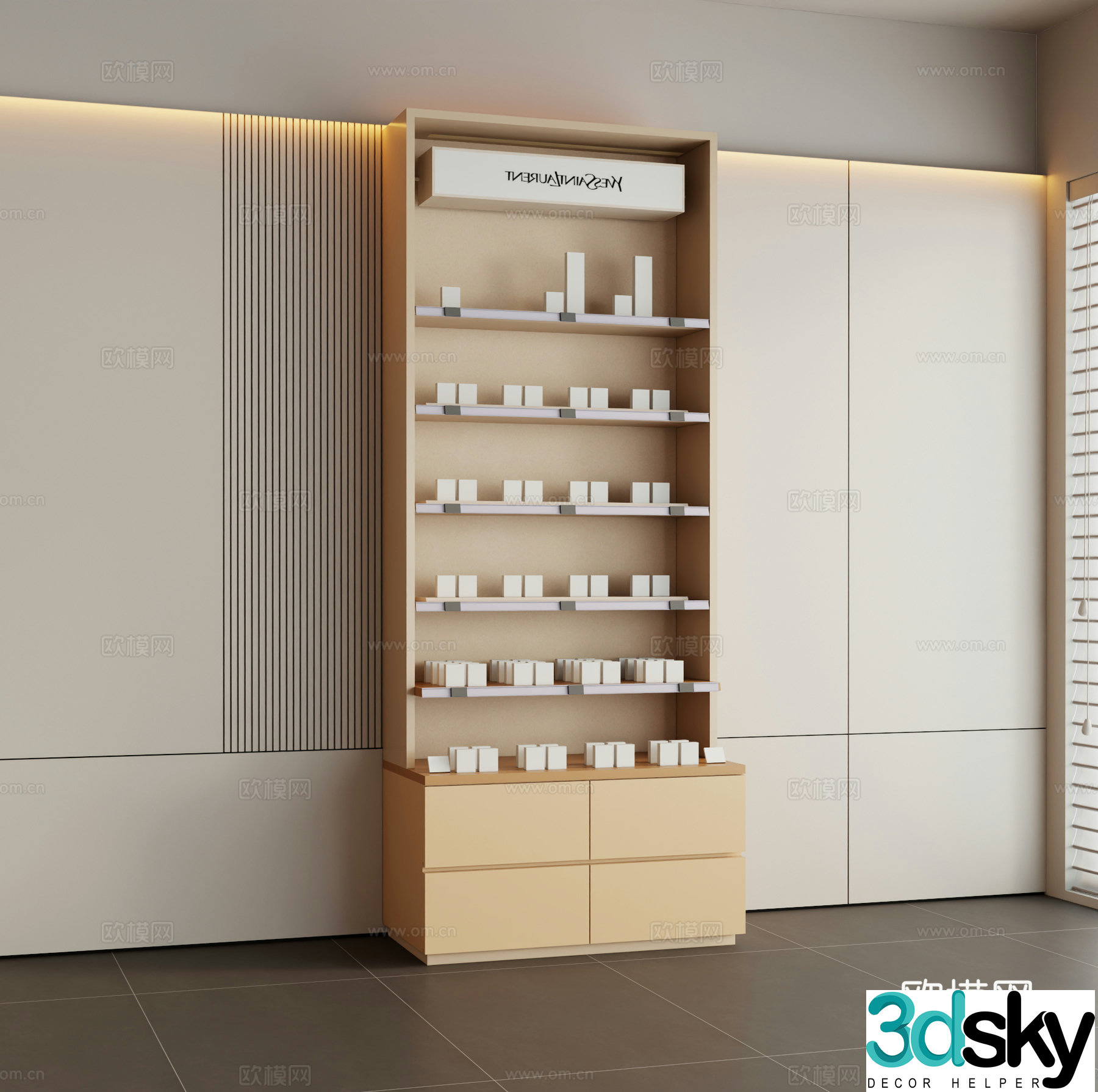 Modern cosmetic display cabinet 3d model