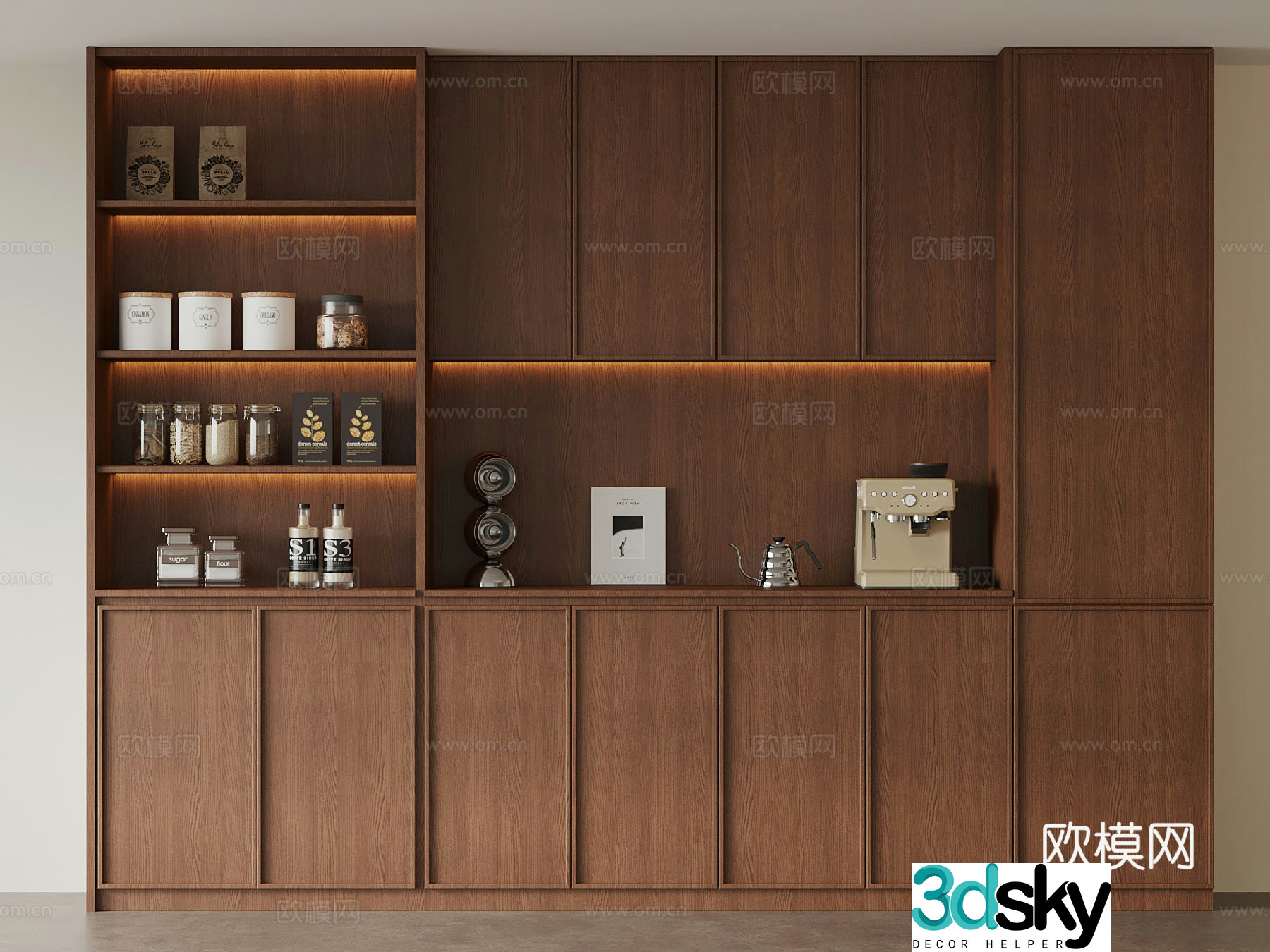Middle-aged sideboard food 3D model