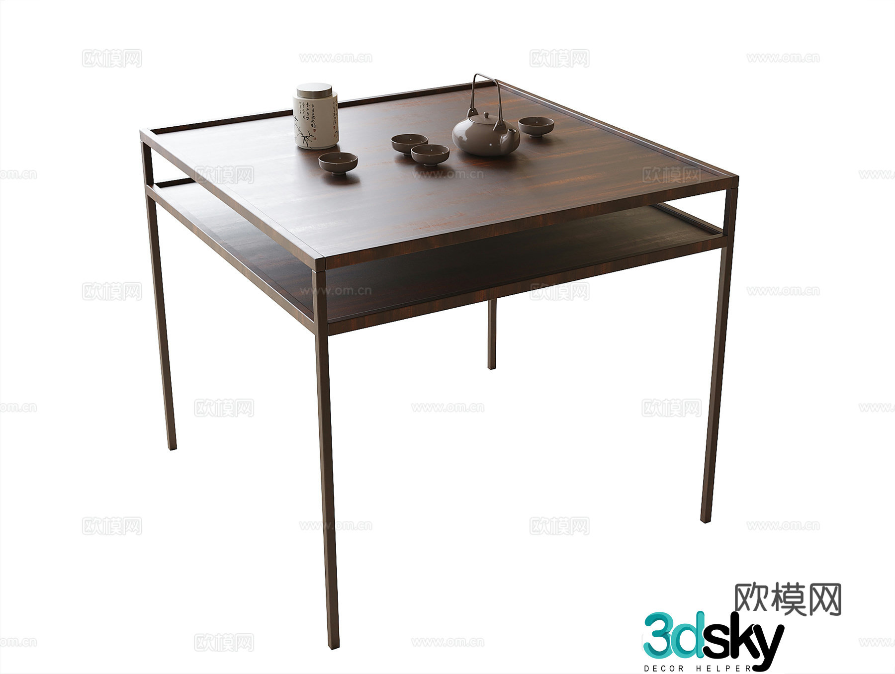Chinese tea table 3D model