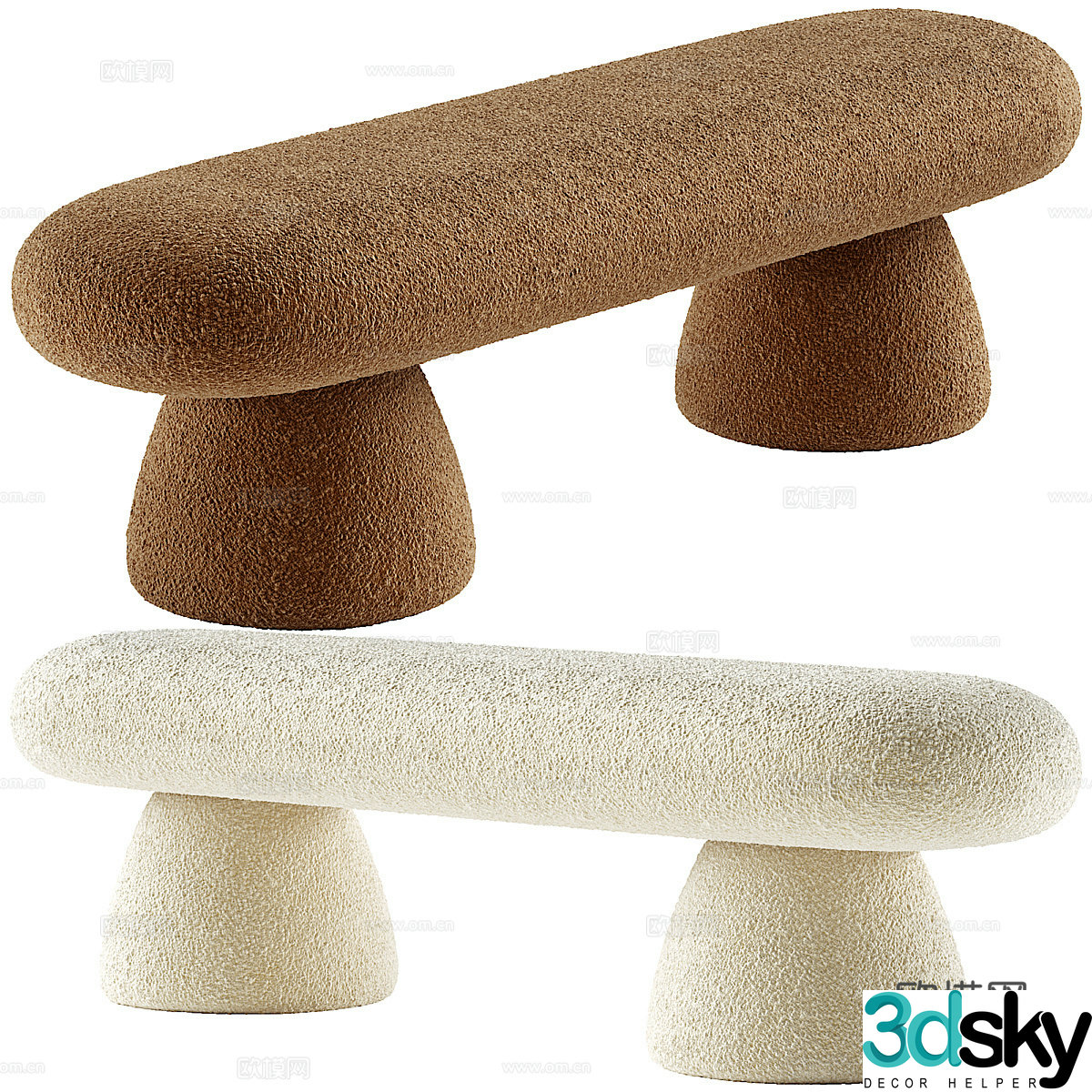 Creamy Bed 3D Model