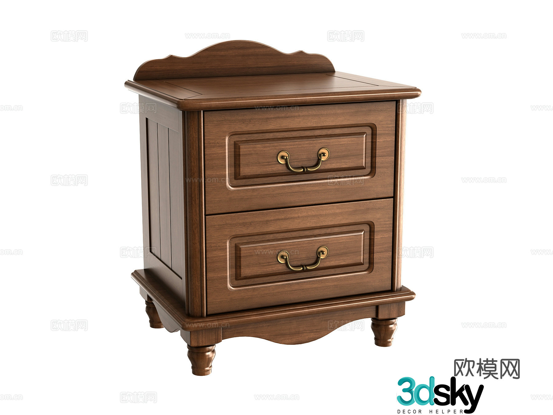 American bedside table 3D model
