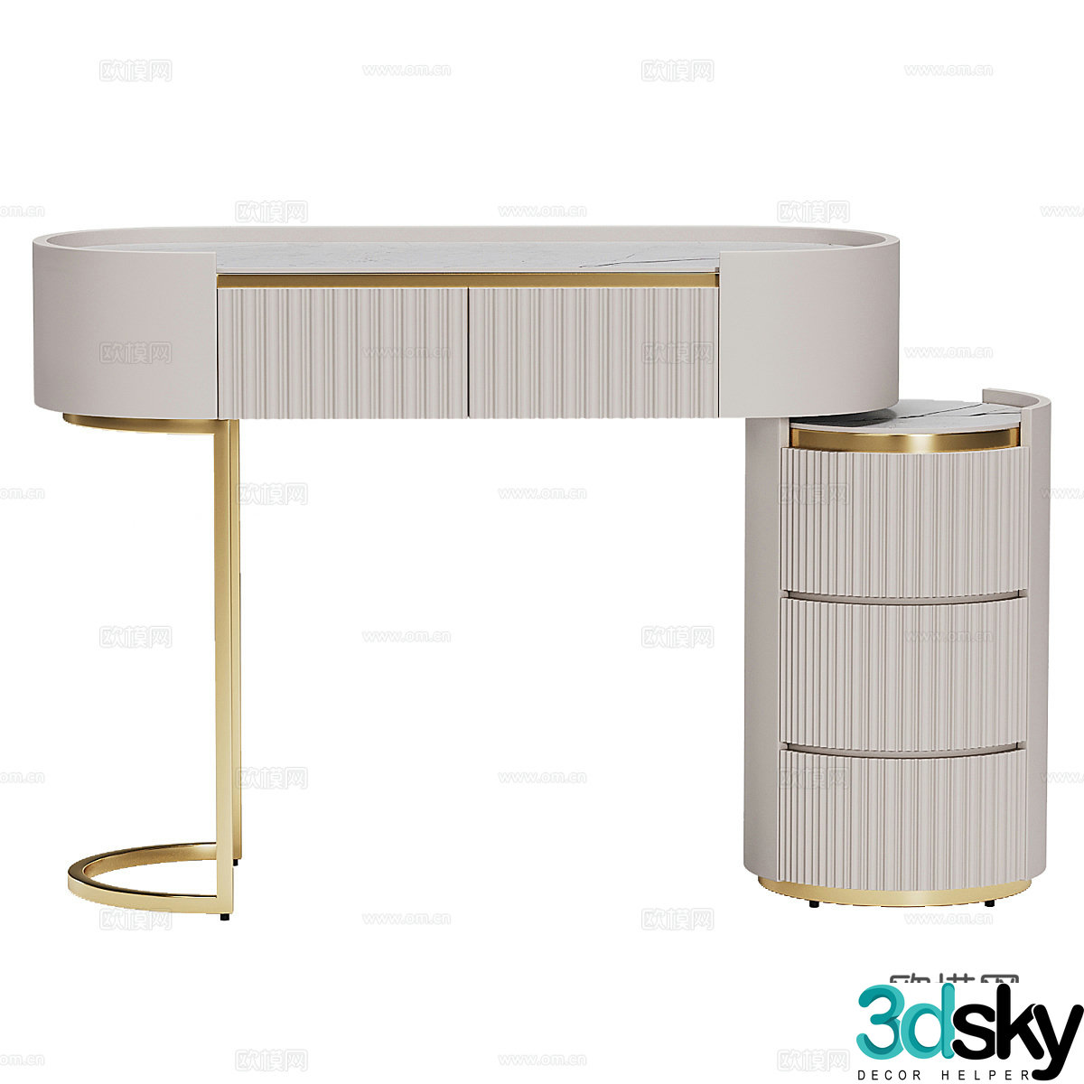 Modern simple light luxury dressing table dressing table simple dressing table 3D model