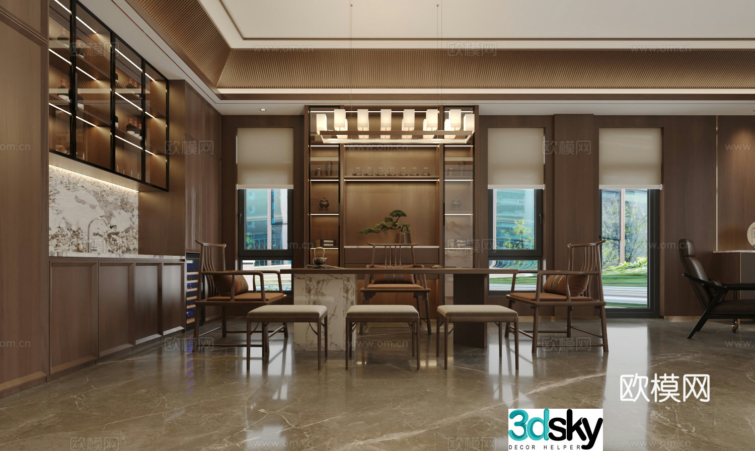 New Chinese style reception room 3D model