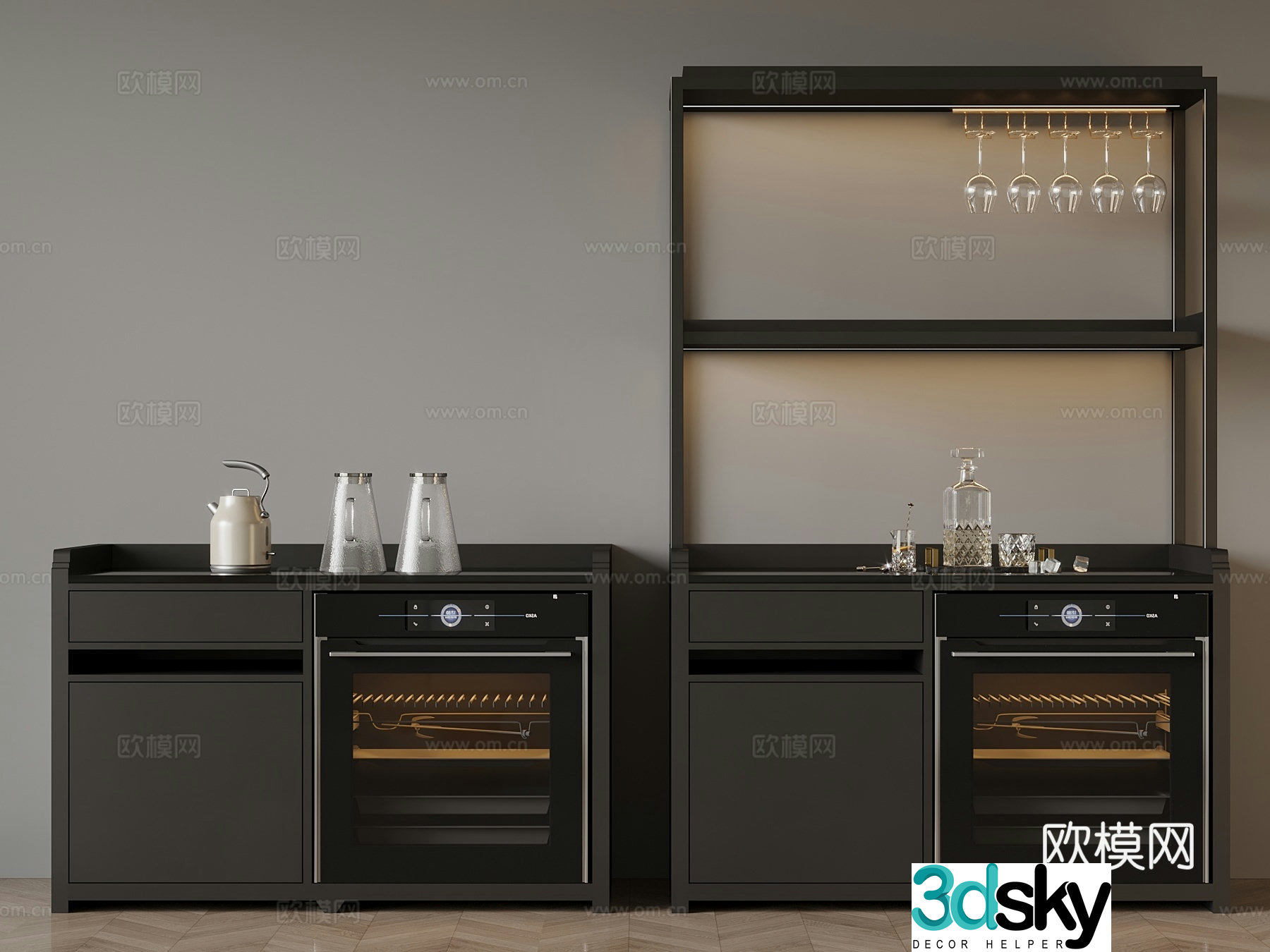 Modern dining cabinet disinfection cabinet tea cabinet 3d model