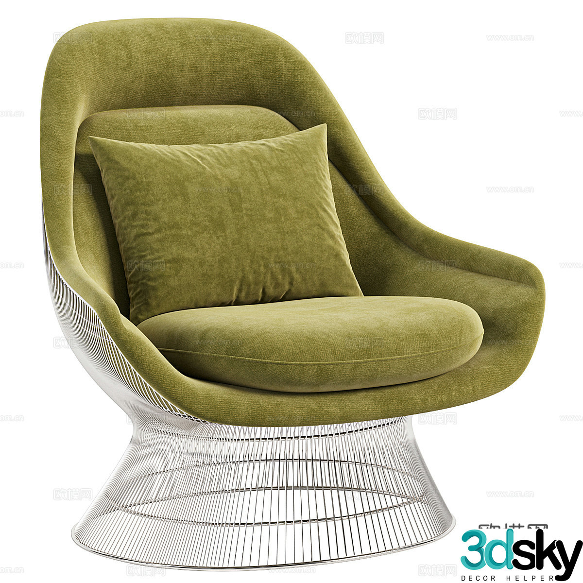Modern light luxury Knoll Platner leisure chair 3d model