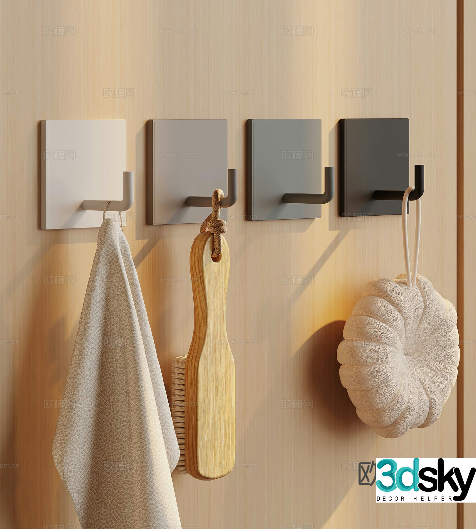 Modern bathroom clothes hook Simple clothes hook 3D model