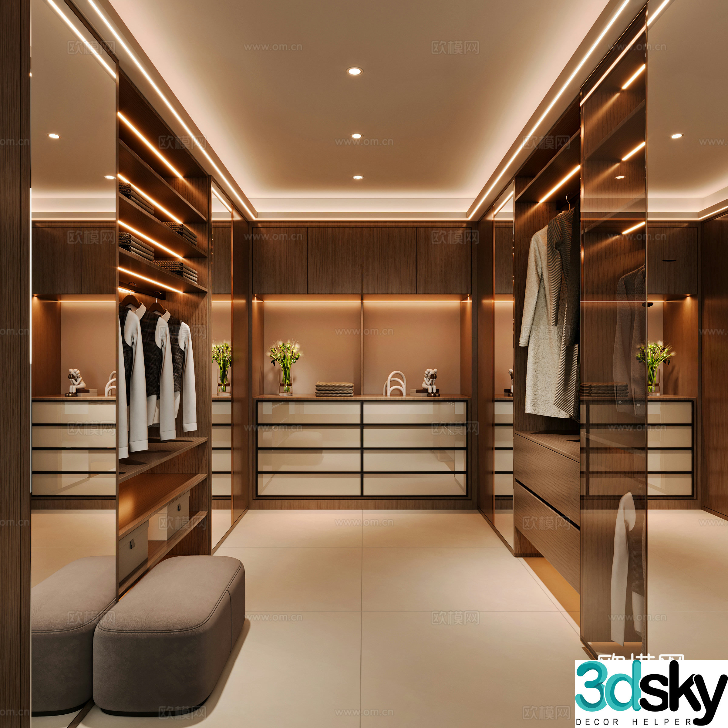 Modern cloakroom 3d model