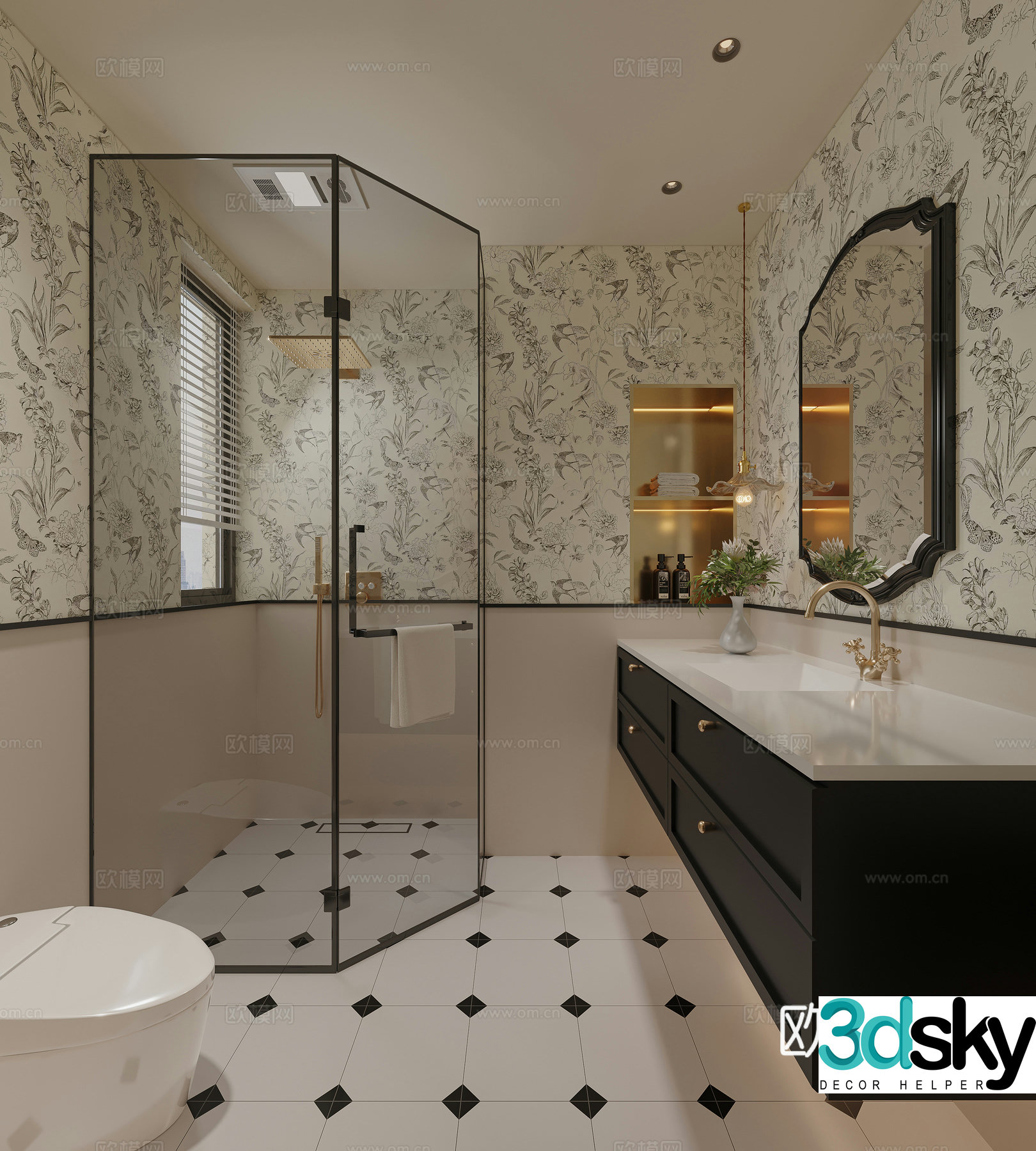 French medieval style bathroom 3D model