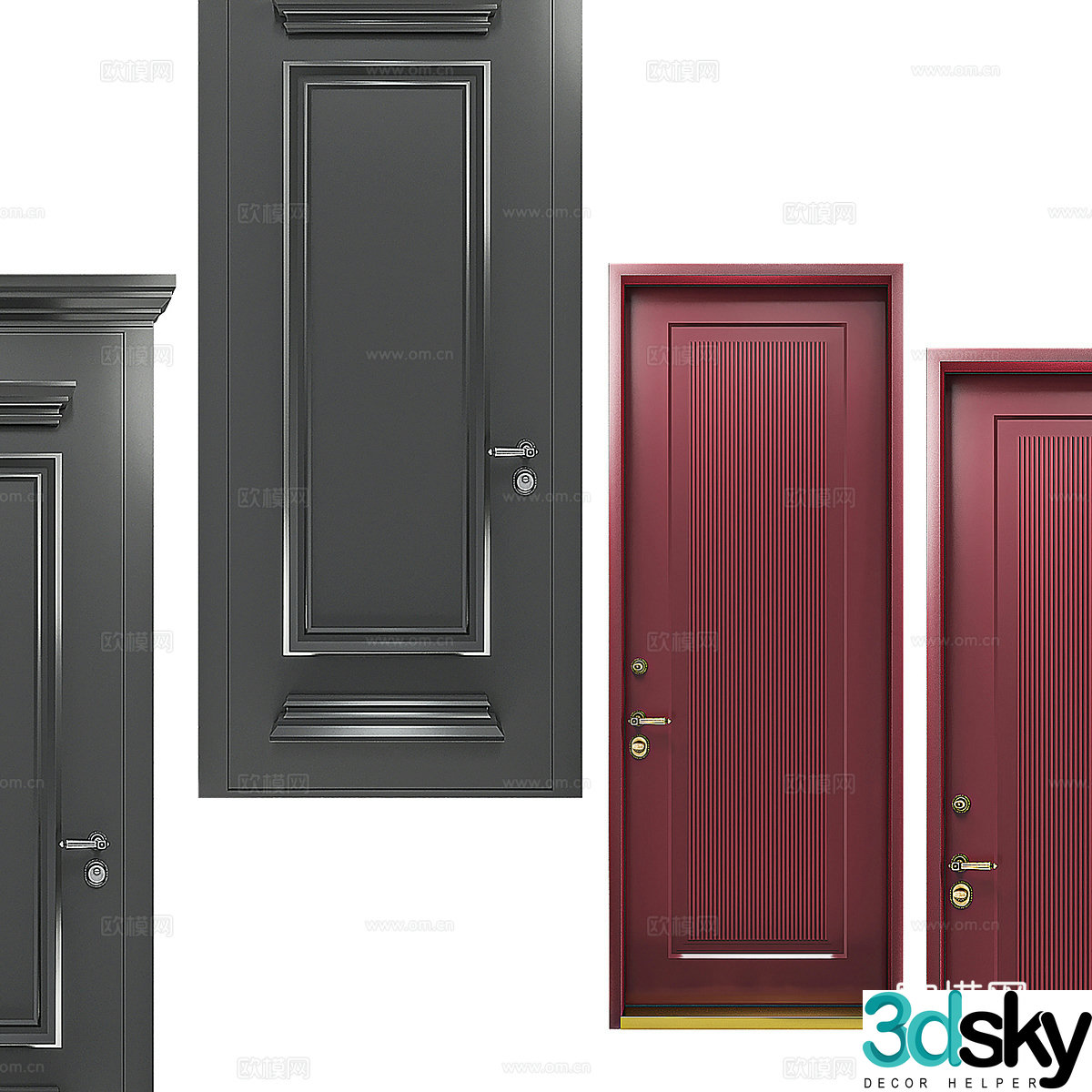 Modern minimalist room door door bedroom door single open door bedroom door 3d model