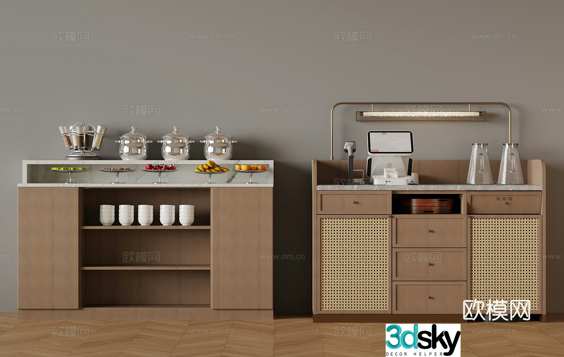 Modern sideboard dining cabinet 3D model