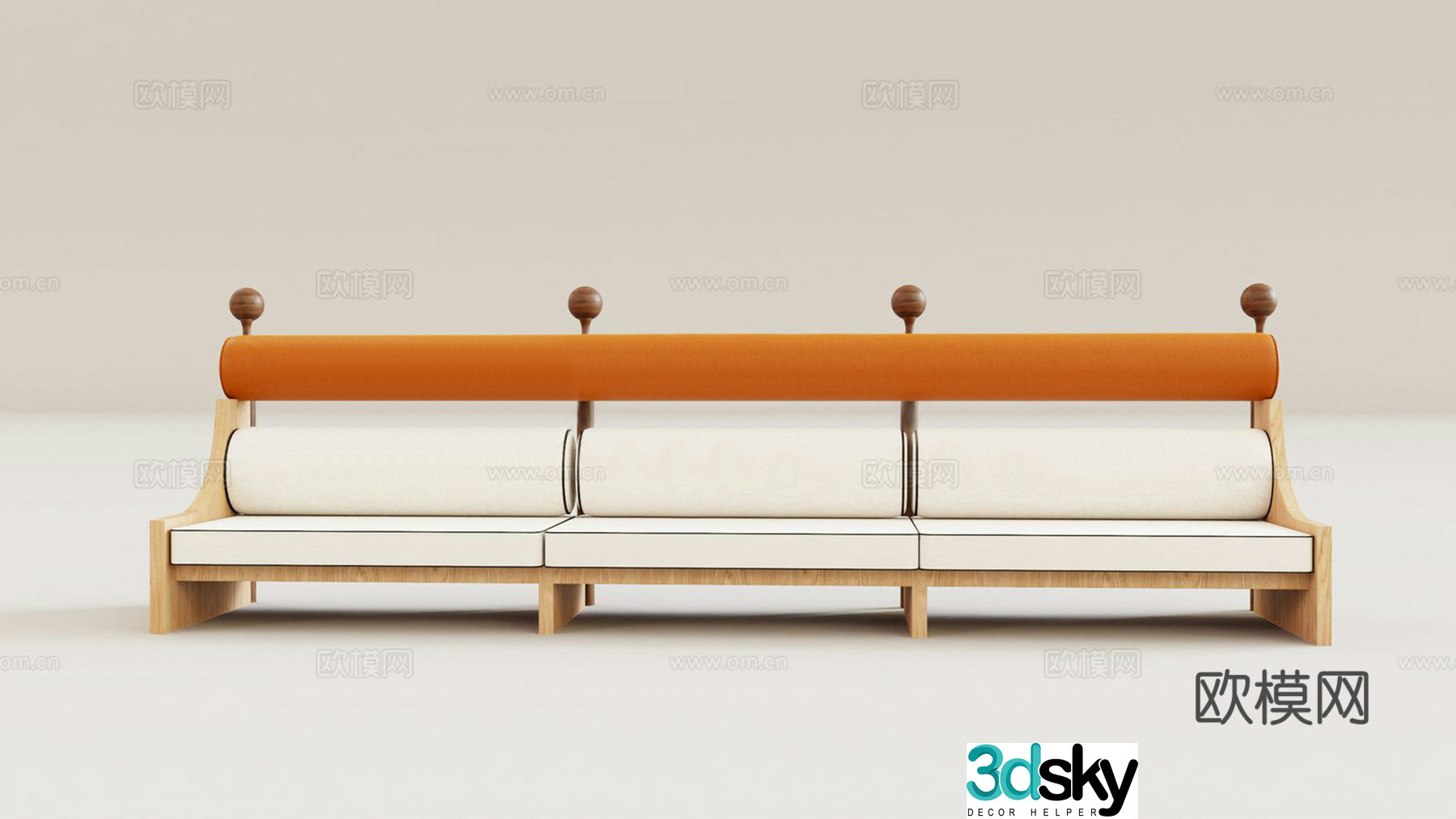 Italian light luxury art multiplayer sofa 3D model
