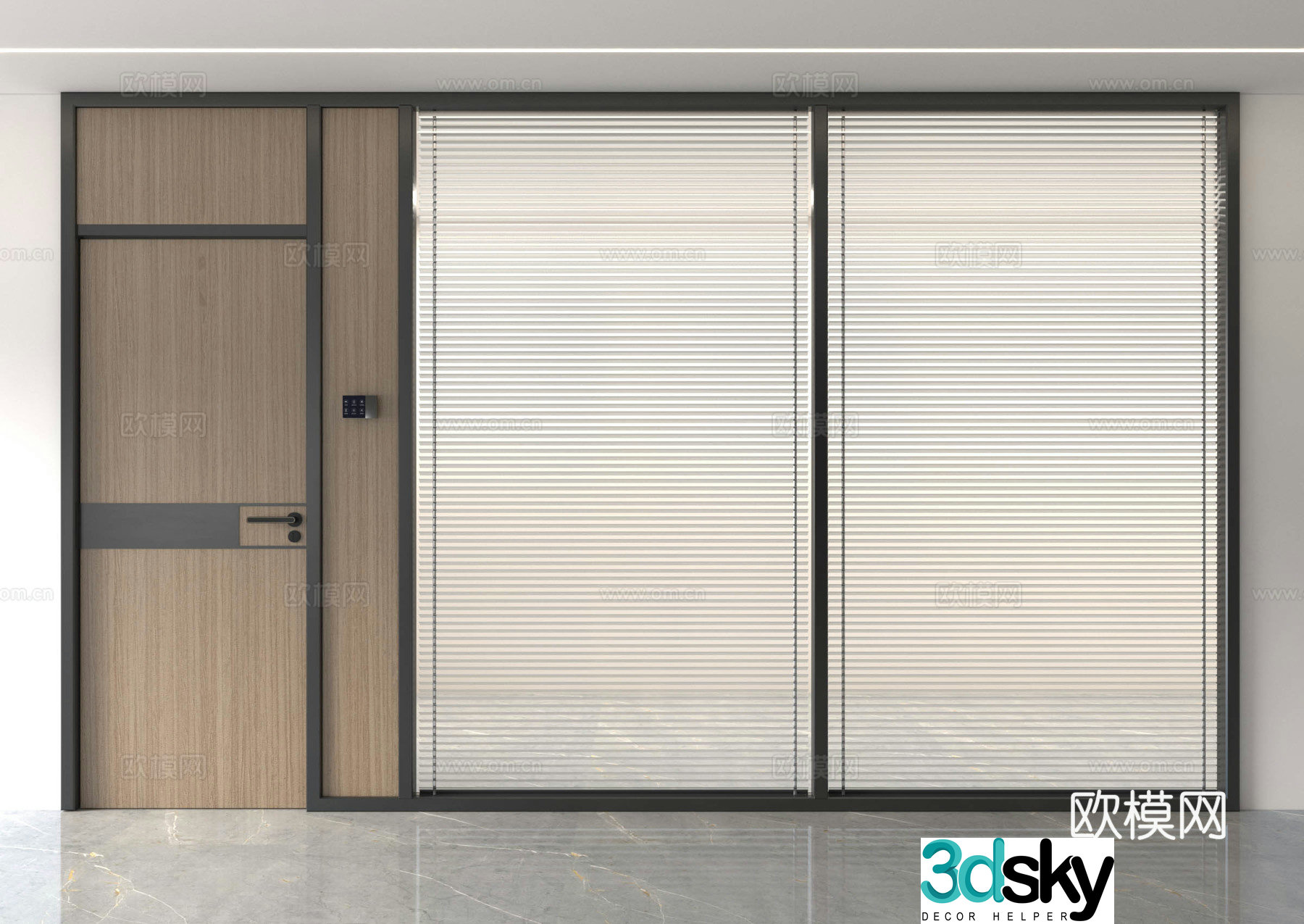 Office partition partition glass partition single door office glass single door office glass single door office glass partition 3d model