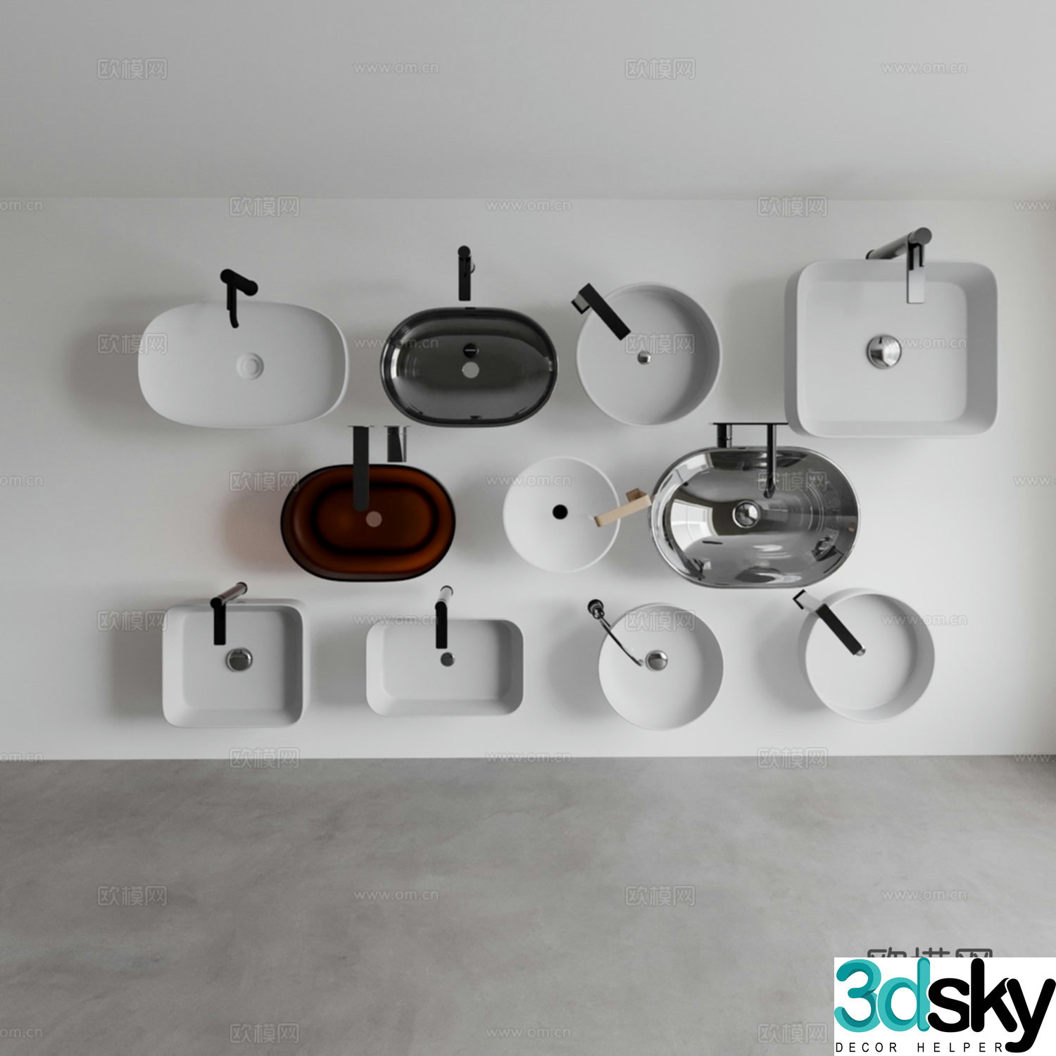 Wash basin bridle combination 3D model