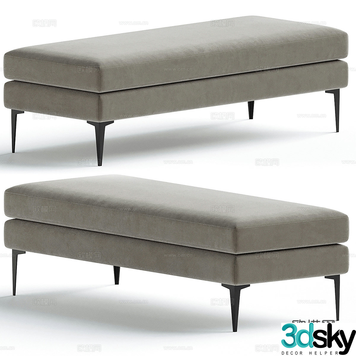 Modern Andes sofa stool 3d model