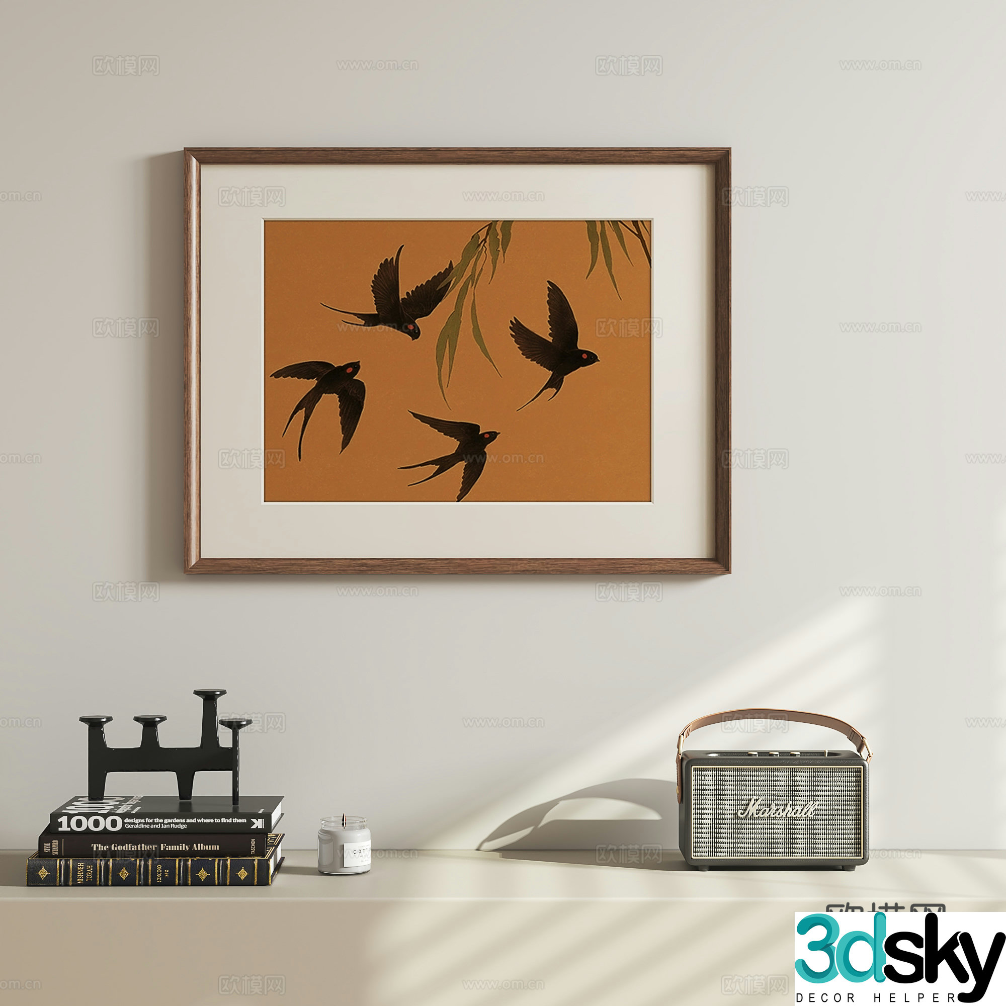 Nordic medieval style hanging painting 3D model